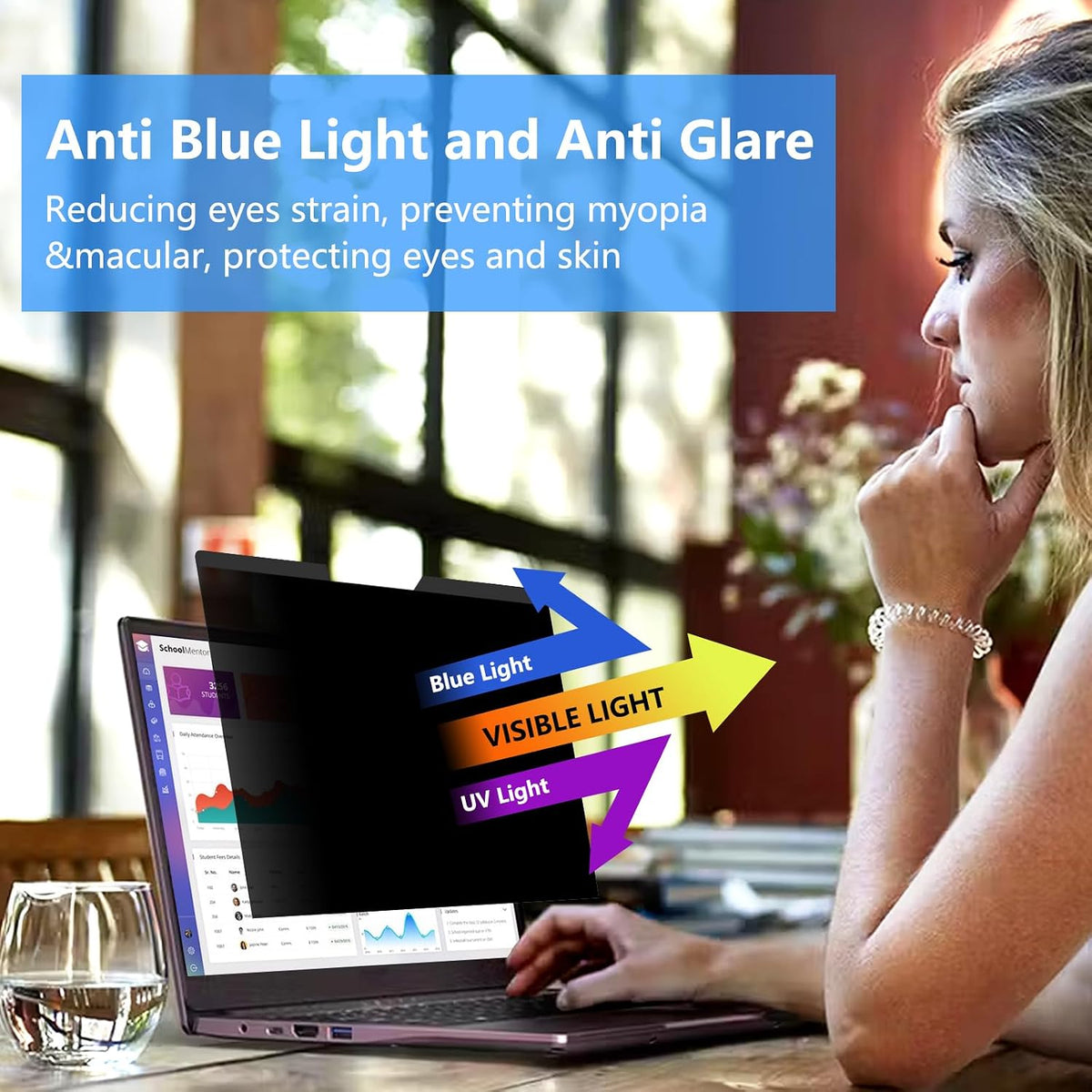 Magnetic Laptop Privacy Screen 13.3 Inch 16:10, Removable Privacy Filter