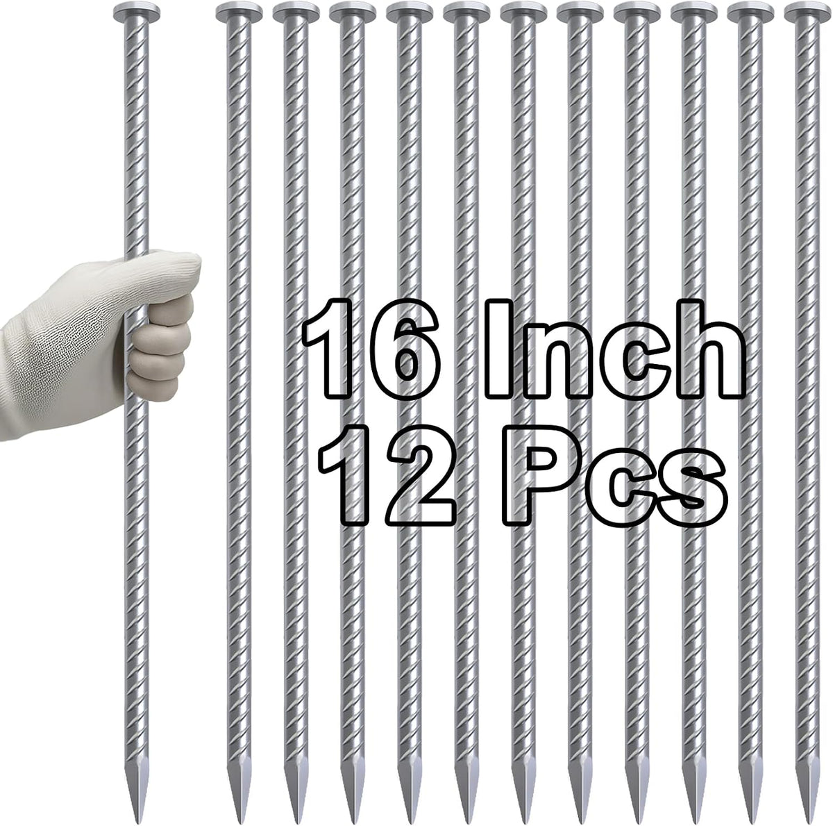 VVOKGO Straight Rebar Stakes 36 Inch Ground Concrete Form Stakes Heavy Duty