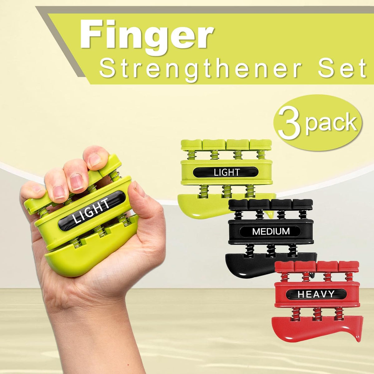 DICYWUDI Grip Strength Trainer, Finger Strength Trainer for Grip Strength Training for Fingers, Wrists, and Hands for Home, Office, Gym, Climbing, Athletes, Musicians, and Therapy