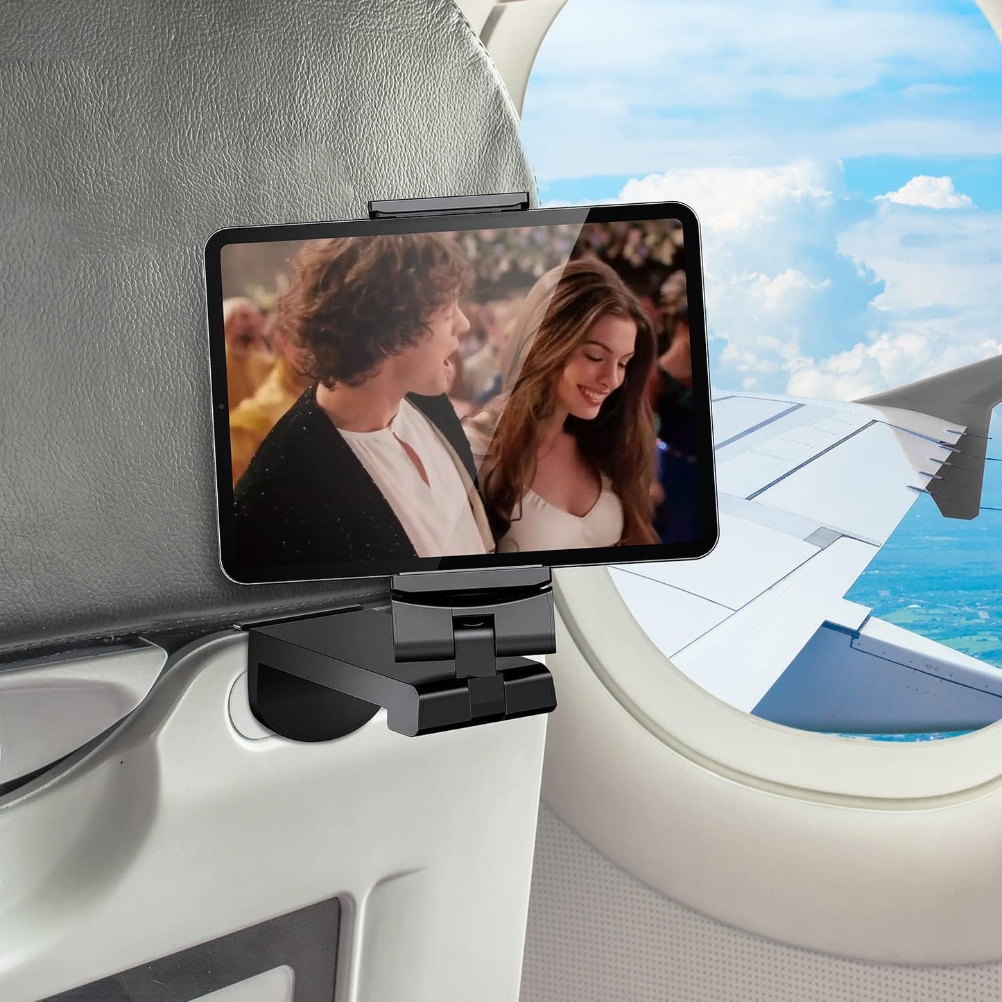 Universal Airplane Tablet Holder, with Multi-Directional Dual 360 Degree Rotation, Pocket Size Tablet Holder for Airplane, (Devices 3.5" to 7.67” Width Max Weight is 1.5 lbs)