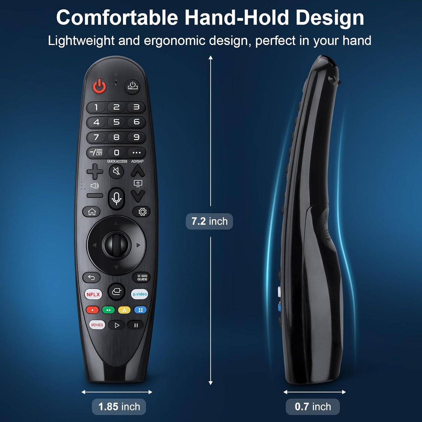 Voice Magic Remote for LG OLED QNED NanoCell Webos Smart TV Magic Remote Control Replacement AKB75855501 AN-MR20GA MR19BA MR21 MR22 MR23 MR24 GA GN GC MR18BA MR650A, with Pointer Function