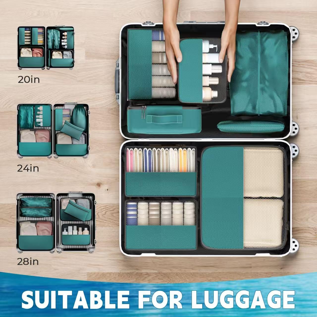 8 Set Packing Cubes for Travel,Luggage Organizers for Travel Accessories