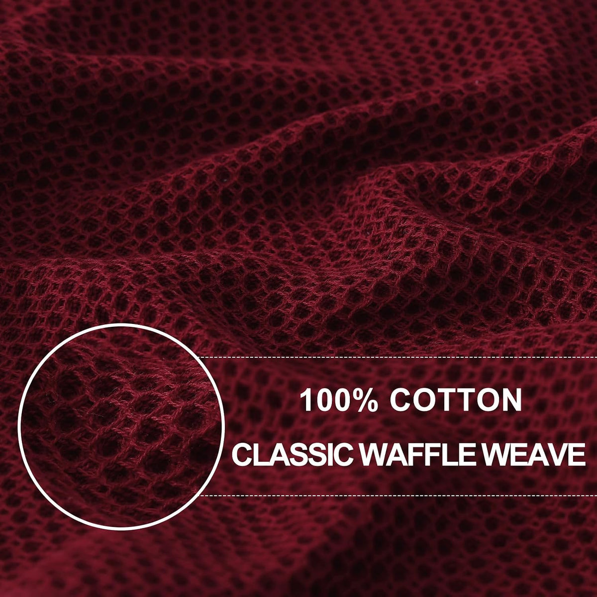 Homaxy 100% Cotton Waffle Weave Kitchen Dish Towels 12-Pack, Burgundy