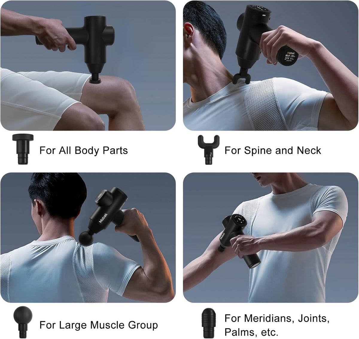 Mebak 7 Deep Tissue Massage Gun, Percussion Massager 5 Speeds Pain Relief