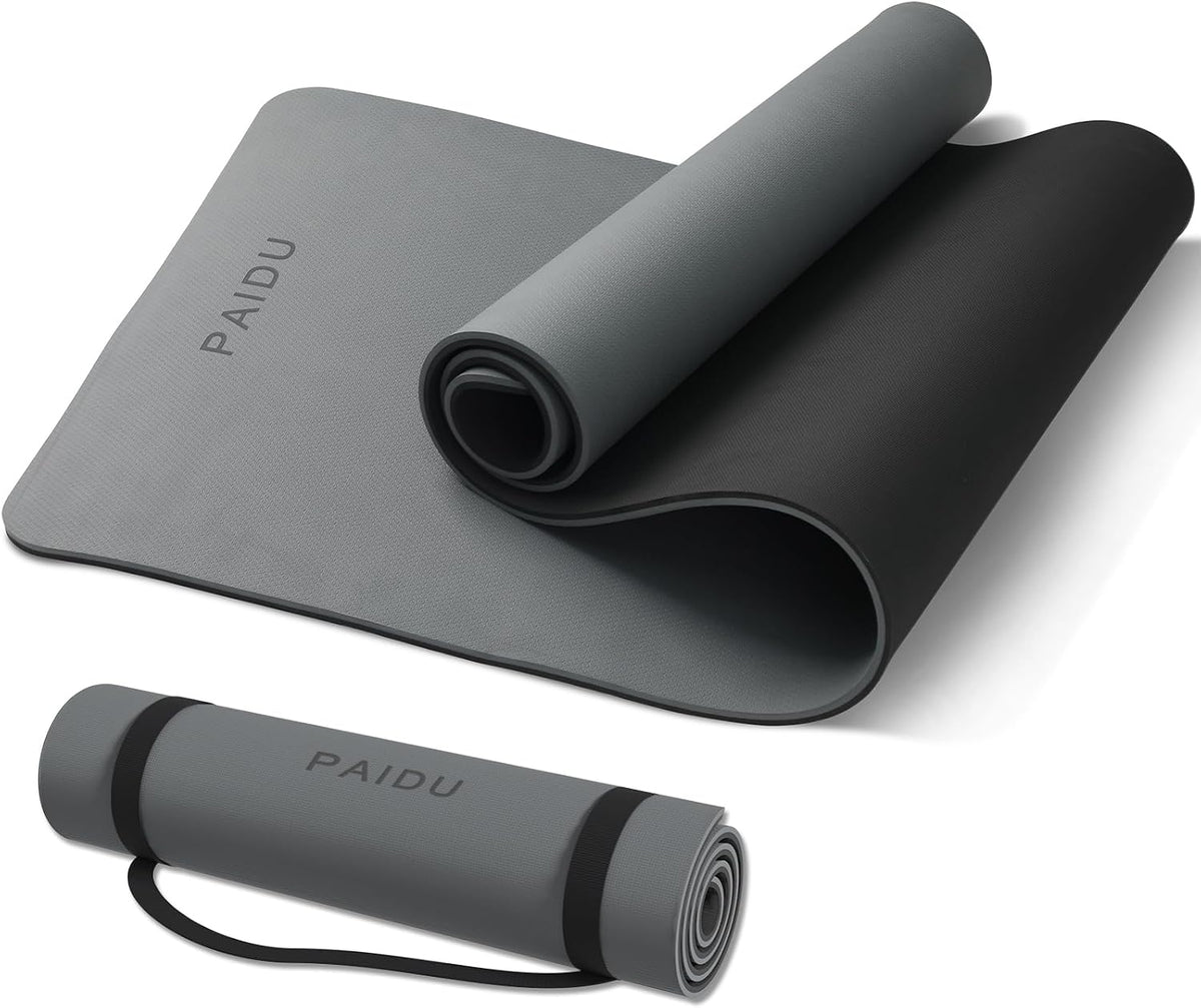 PAIDU POE Yoga Mat （10mm）Extra Thick Fitness Mat 72"x24" with Carry Strap