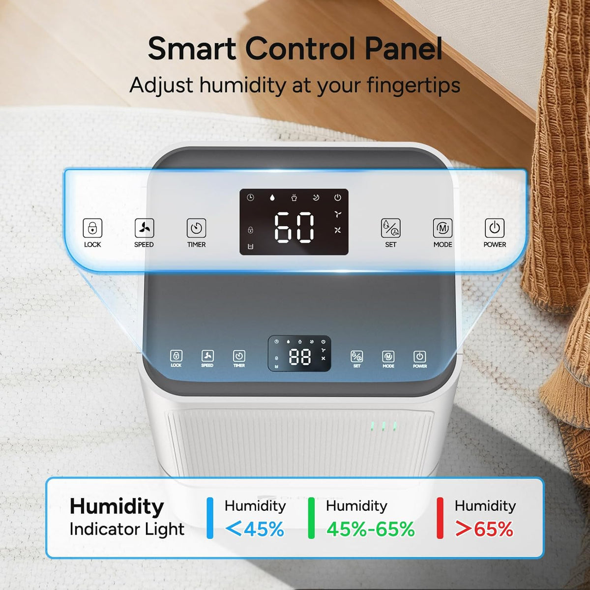 DR.PREPARE 2600 Sq.Ft Energy Star Dehumidifier, Max 38 Pints, Dehumidifier for Basement, Bedroom, bathroom with Drain Hose, Intelligent Humidity Control, Dry Clothes, 3 Modes, Sleep Mode, 24H Timer
