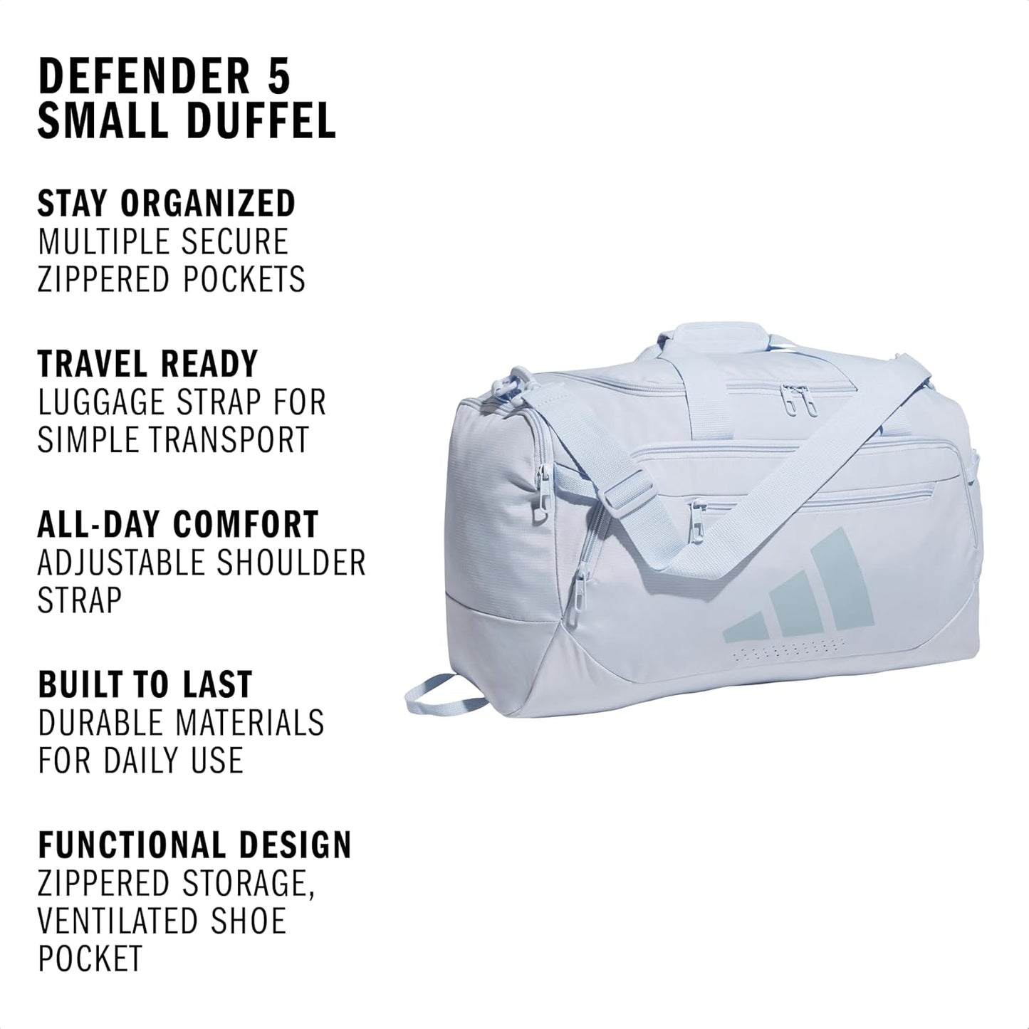 adidas Defender 5 Duffel Bag for Sports, Gym and Travel