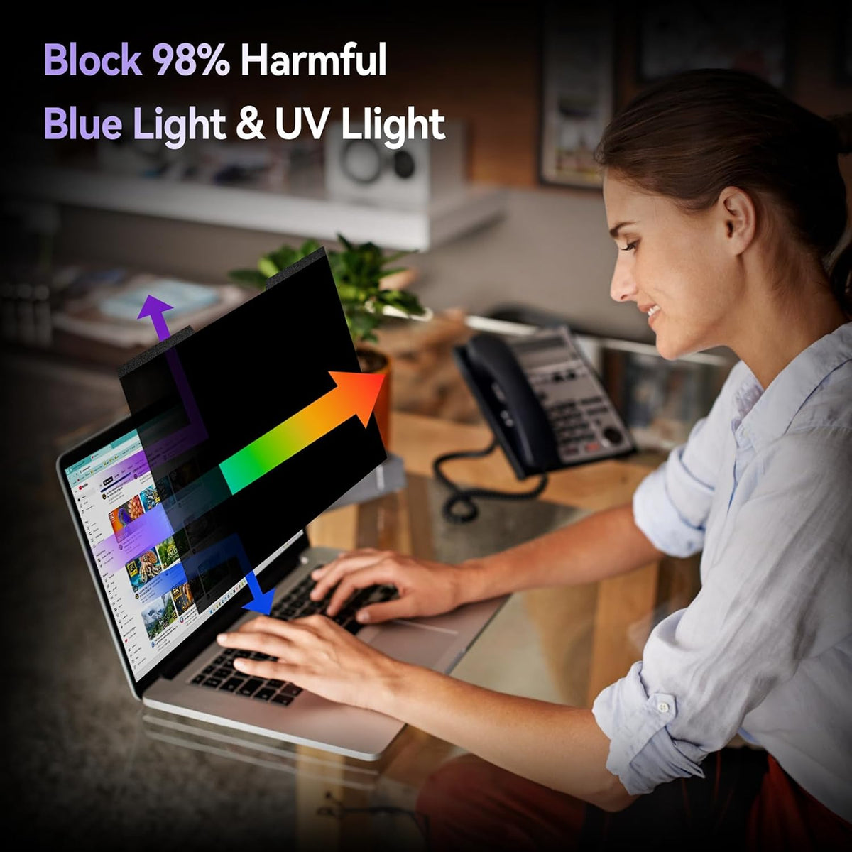 IPROKKO Magnetic Laptop Privacy Screen 15.6 Inch 16:9 Aspect Ratio