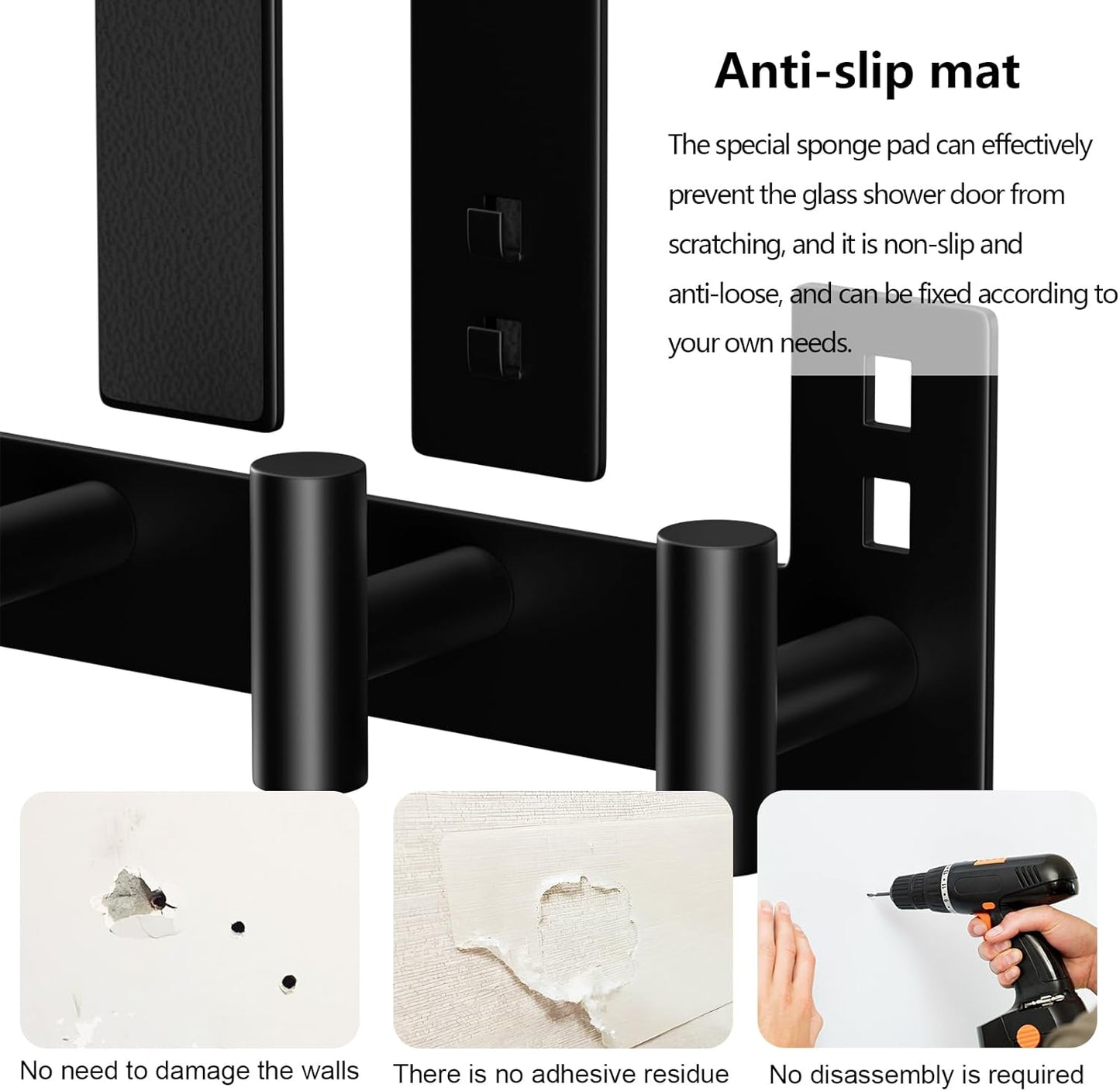 WUIVIUT Over The Door Hooks, Coat Rack Over The Door Heavy Duty Towel Rack Clothes Hanger for Bathroom liveroom Kitchen (3 Hook, Fits 1-3/4'' Thick)