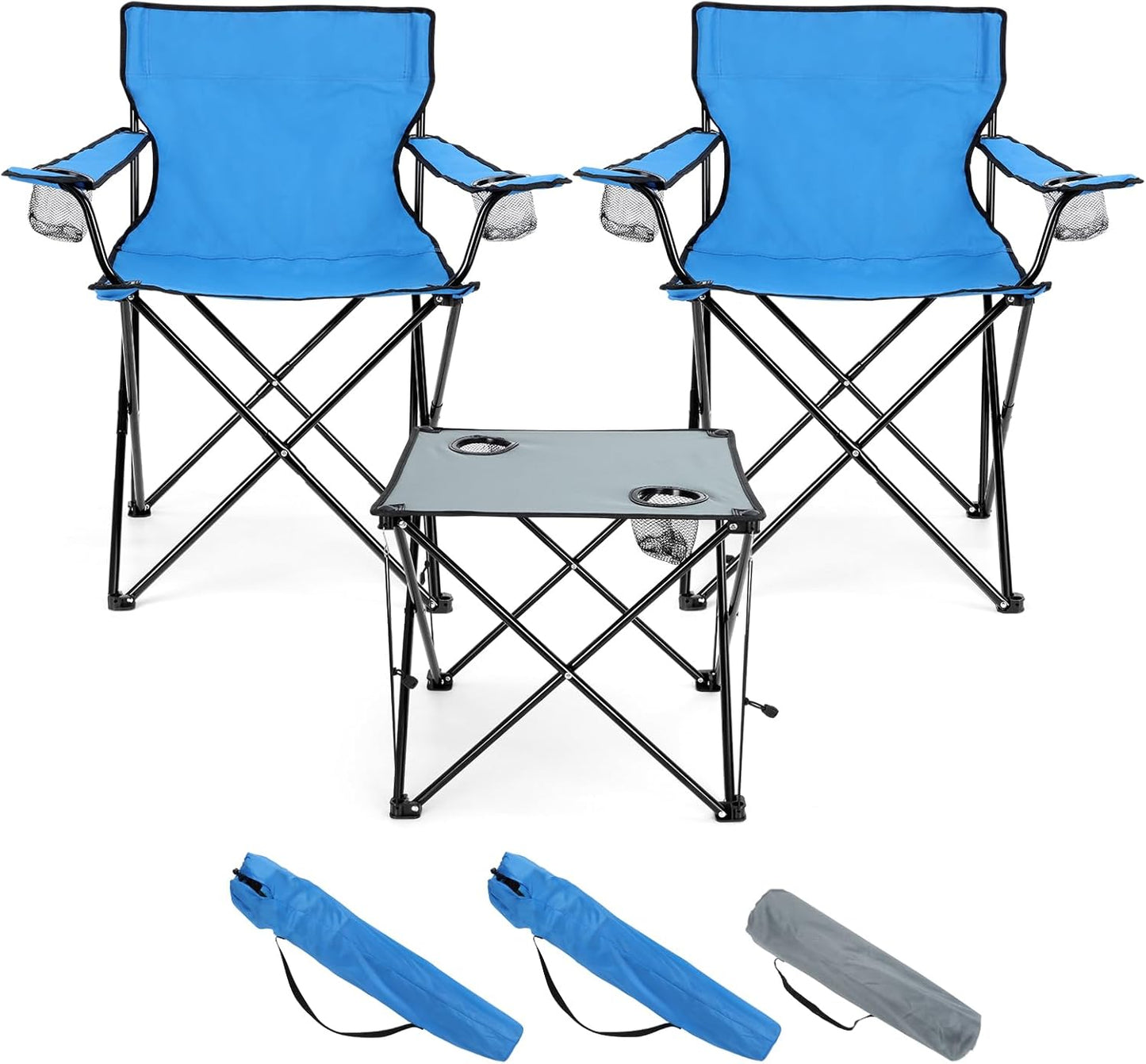 HaSteeL Camping Chair for Adults, Folding Beach Chair Set of 2, Large Foldable Portable Chair for Outdoors Fishing, Hiking, Sporting, Travel, Picnic, Lawn, Hold 275lbs & A Storage Bags (Green)