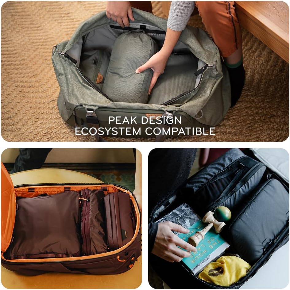 Peak Design Packing Cube, Ocean, Weatherproof Luggage Cube with Dual Compartment Organization, Expansion and Compression, Zipper Opening, Travel Organizer for Men and Women, Size M