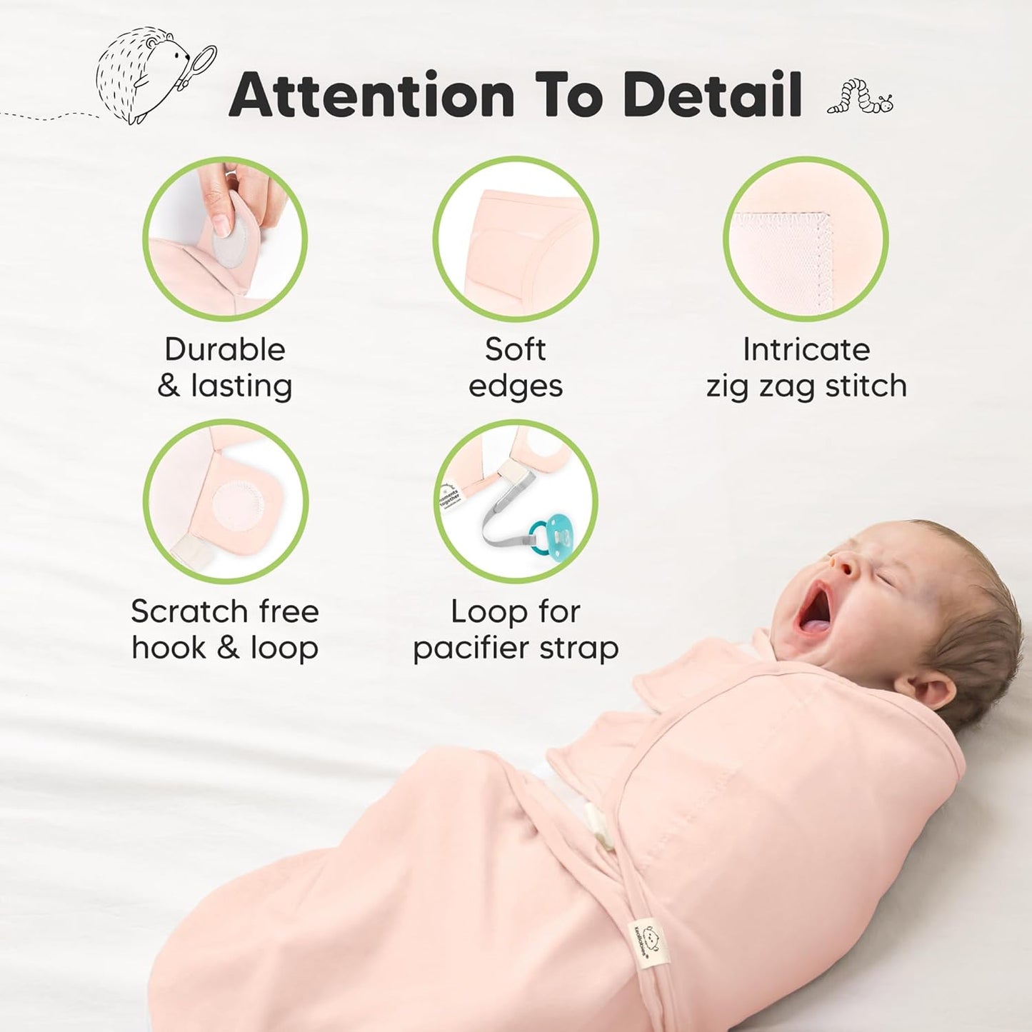3-Pack Organic Baby Swaddle Sleep Sacks - Swaddles for Newborns, Infant 0-3 Months, Baby Girls, Boys, Soft & Snug Newborn Sleep Sack, Nursery Swaddling Blankets (Angelic, OS)