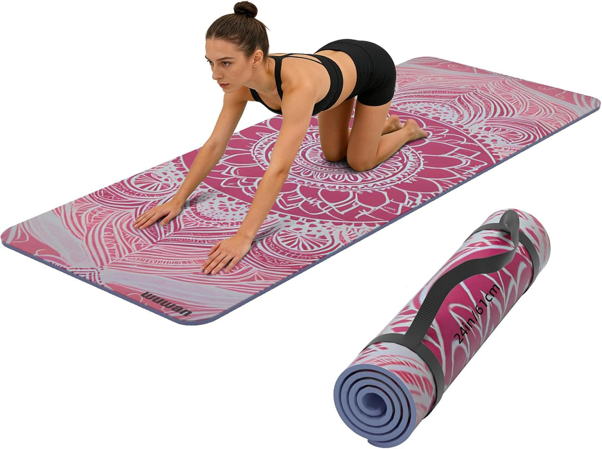 TPE Printed Yoga mat 72"x24"Thick 0.24”Non-Slip Fitness Exercise Mat