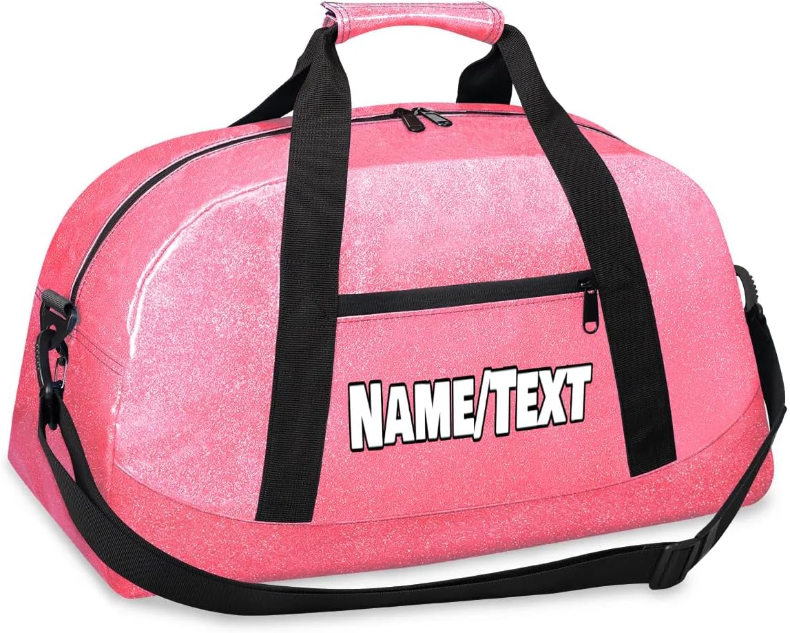 Customized Gym Bag with Name/Text Weekender Travel Bag Personlized Duffle Bags for Women Waterproof Overnight Bag Sports Color Glitter Carry On Travel Tote Bag Dance Bags