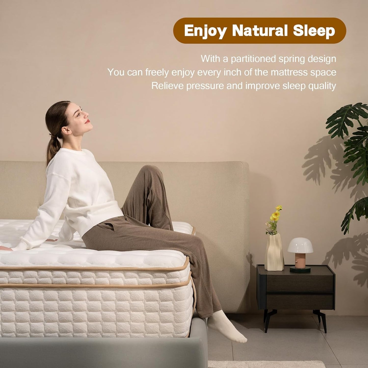 Full Size Mattress,12 Inch Hybrid Full Mattress in a Box with Memory Foam and Pocket Spring for Pressure Relief & Comfort Sleep & Zoned Support, Medium Firm,CertiPUR-US