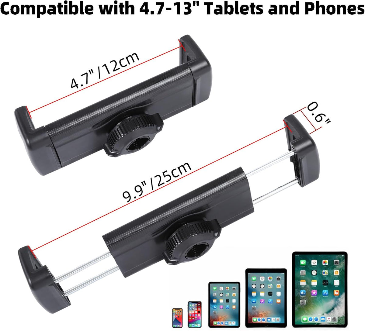 Magnetic Tablet Holder for iPad, 360° Rotation Heavy Duty Magnet Tablet Mount for Gym/Warehouse/Fridges/Metal Surface, Compatible with Devices from 4.7 to 13 inch Tablets & Phones