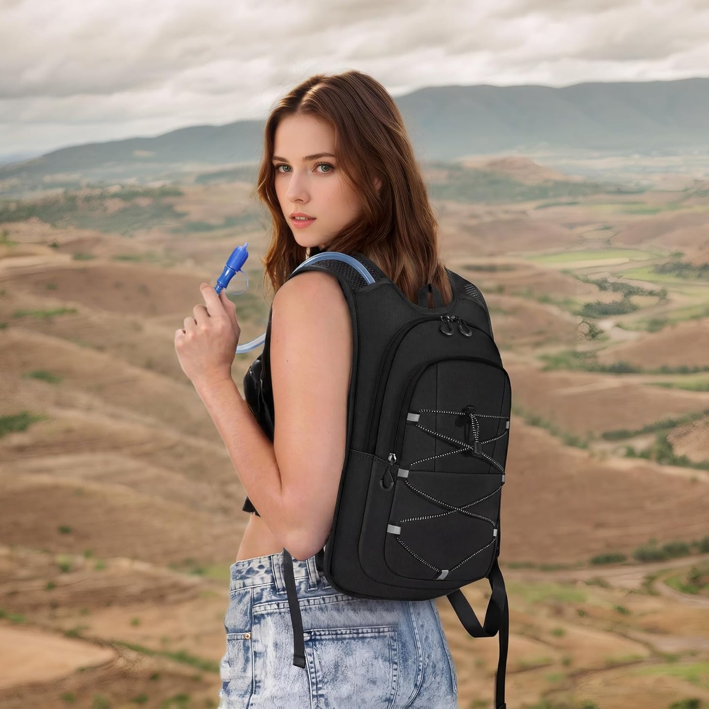 MIYCOO Hydration Backpack - Lightweight Hiking Water Backpack with 2L Water Bladder, Running Hydration Vest Backpack for Men Women, Hydration Pack for Hiking, Cycling, Climbing