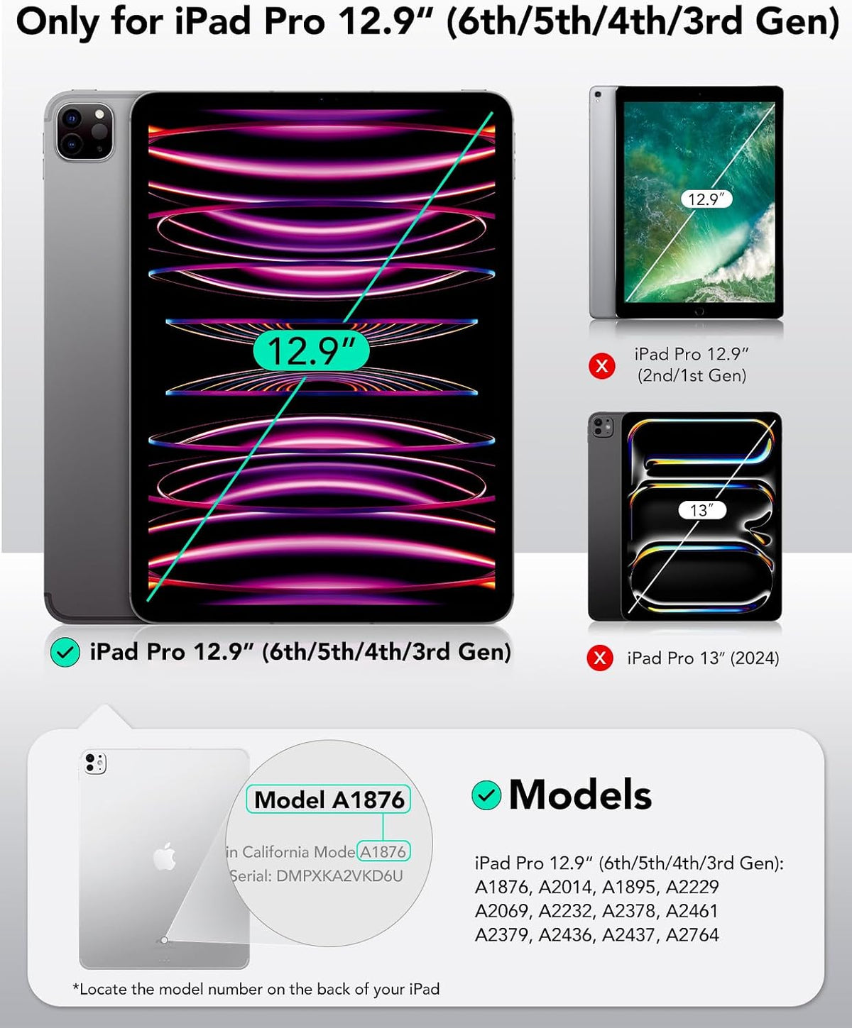 ESR 2 Pack Screen Protector for iPad Pro 12.9 Inch