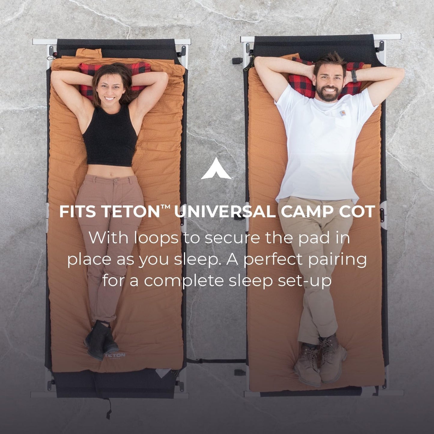 Teton Outfitter Sleeping Pad for Cot, Extra Thick Comfortable Camping Mattress for Adults, Portable Roll-Up Camp Pad, Durable Foam Cushioning