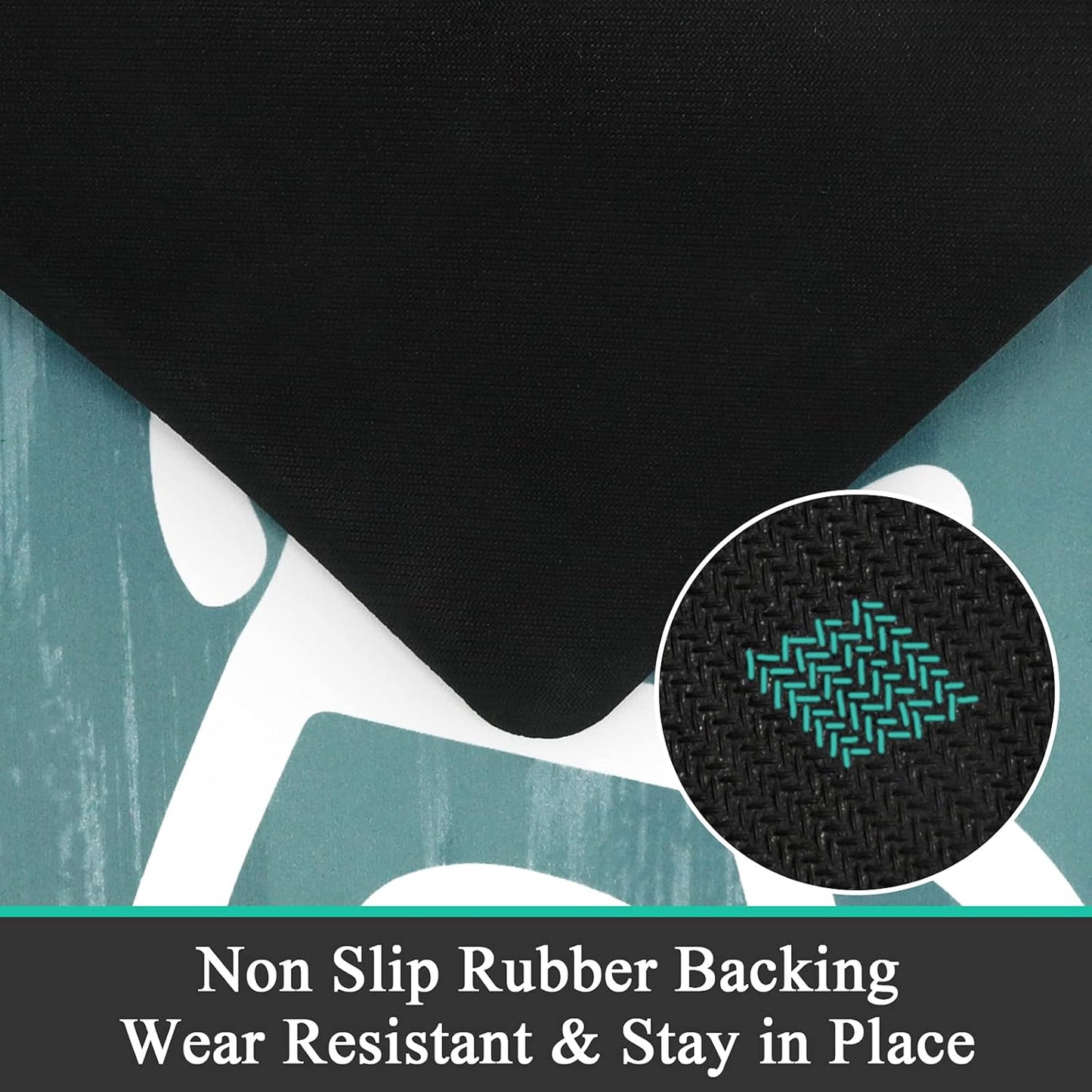 Pauwer Laundry Room Rug Runner 20"x48" Waterproof Rubber Laundry Mat Non Slip Kitchen Mats for Floor Washable Floor Mat Runner Rug for Farmhouse Mudroom Washroom Bathroom Decor