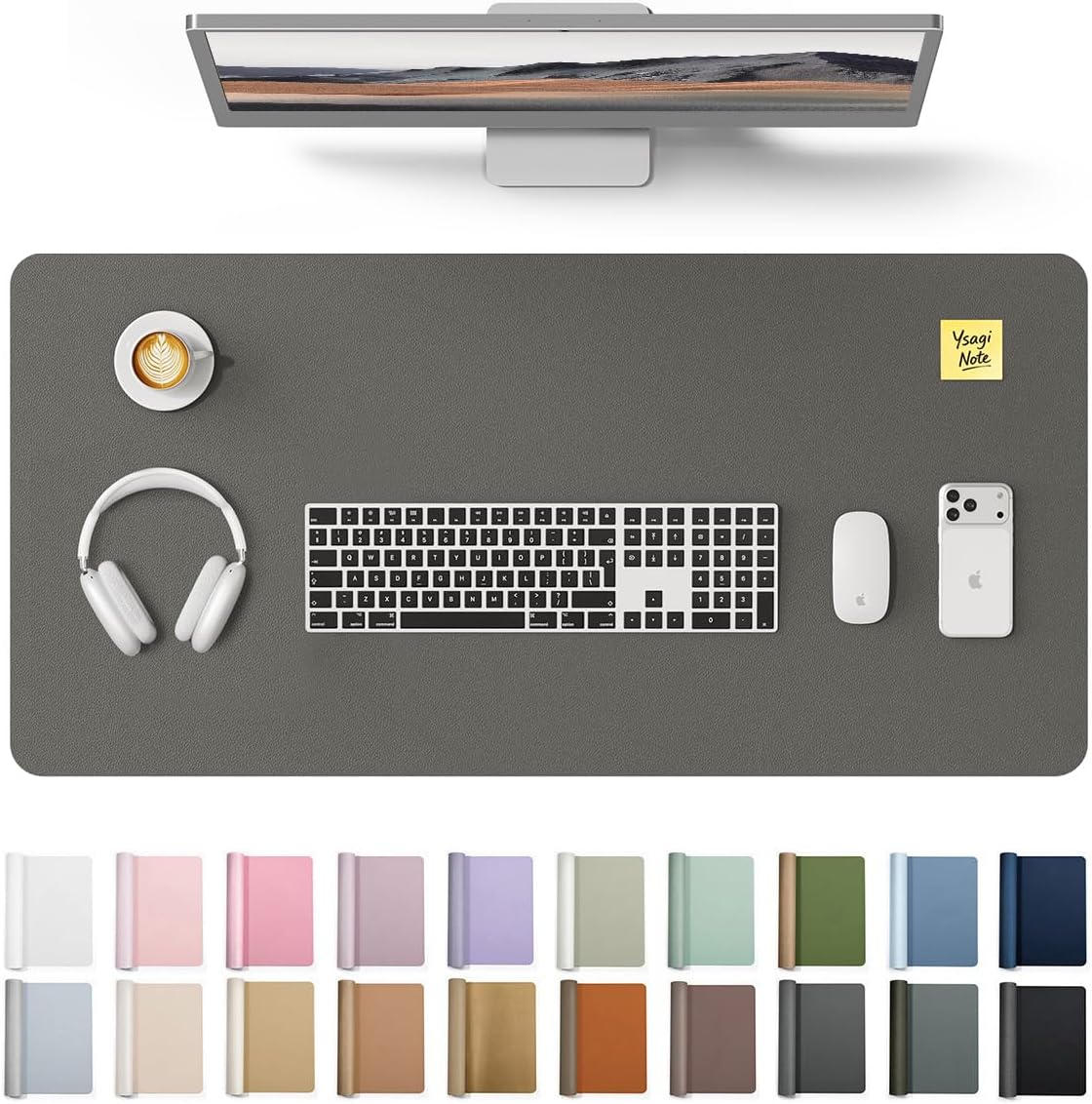 YSAGi Desk Protector&Blotter, Non-Slip Waterproof Leather Mouse Pad