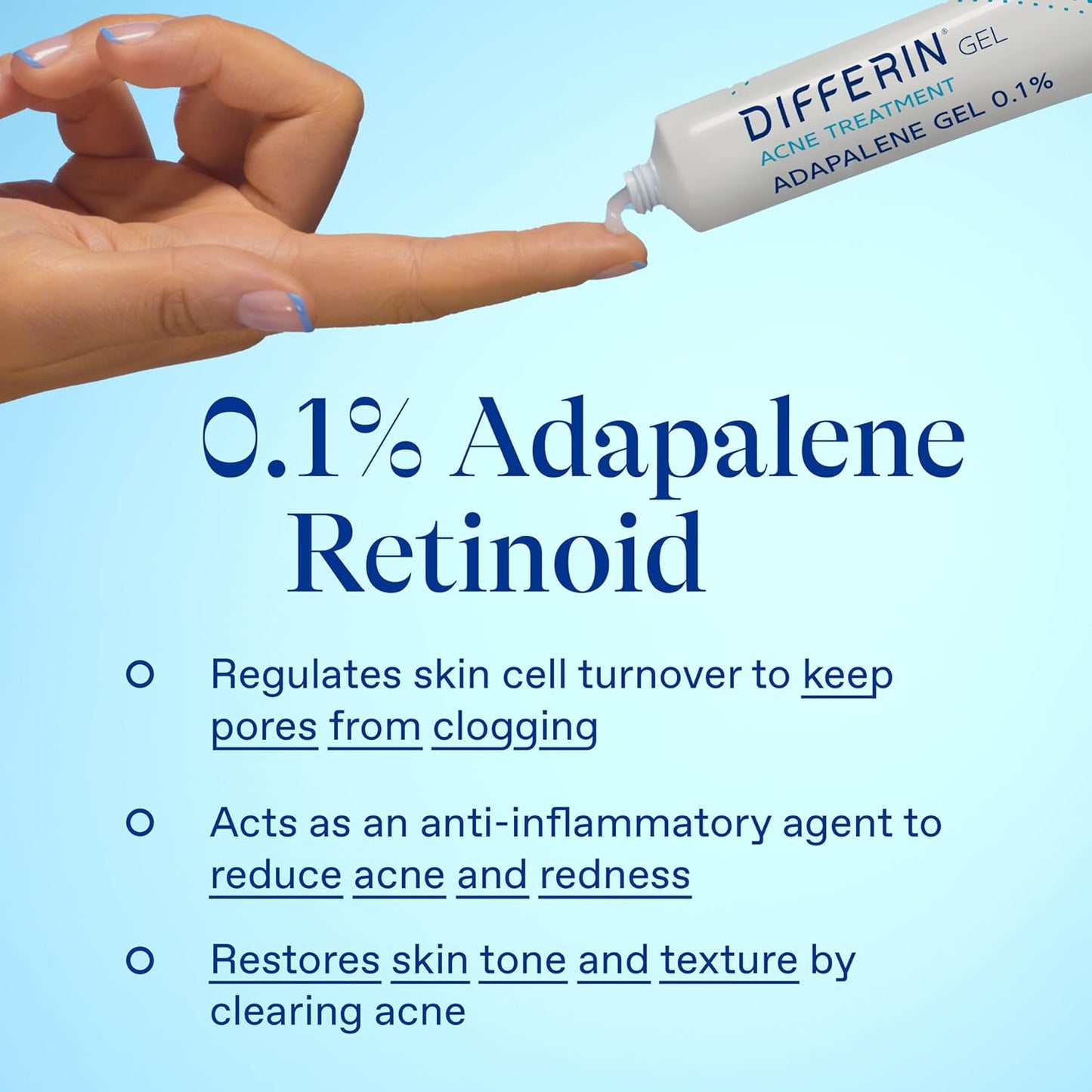 Differin Acne Treatment Gel, 60 Day Supply, Retinoid Treatment for Face with 0.1% Adapalene, Gentle Skin Care for Acne Prone Sensitive Skin, 15g Tube (Pack of 2) (Packaging May Vary)