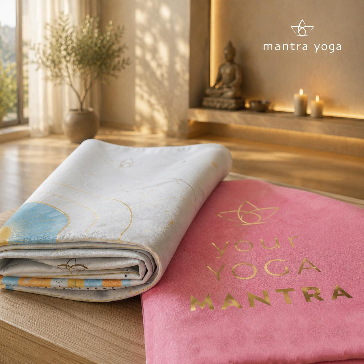 Mantra Yoga Travel PRO 1.5mm with Knee Pad - Foldable Fitness & Exercise Mat with Bag | Lightweight, Compact & Eco-Friendly | Non-Slip & Washable | For All Types of Yoga | 72" L x 24" W | 2.6 lbs