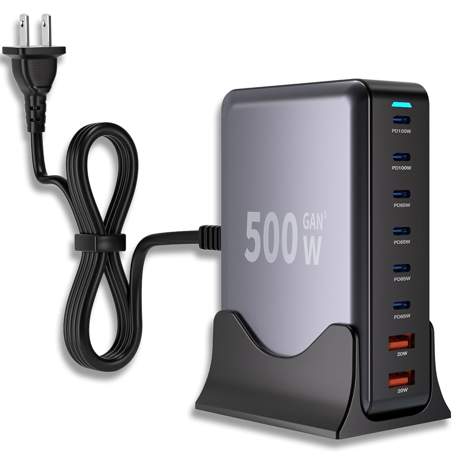 USB C Charger Block,200W GaN 8 Port USB C Charging Station USB Hub Block Cube Type C & USB A Wall Charger Power Adapter for Multiple Devices Apple iPhone 16/15/14,Steam Deck,MacBook Pro/Air,iPad Pro