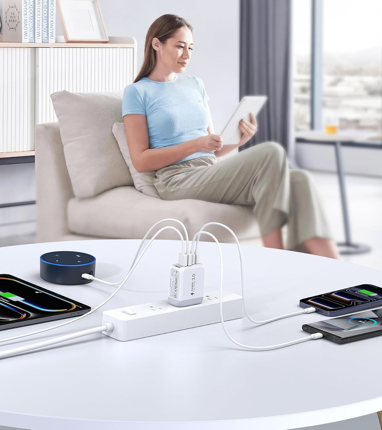 60W USB C Wall Charger Block, 2Pack 5-Port C Charger Fast Charging Block Dual PD Power Adapter&QC Wall Plug Multiport Type C Charging Cube Brick for iPhone 12/13/14/15/16/17 Pro Max, iPad,Samsung