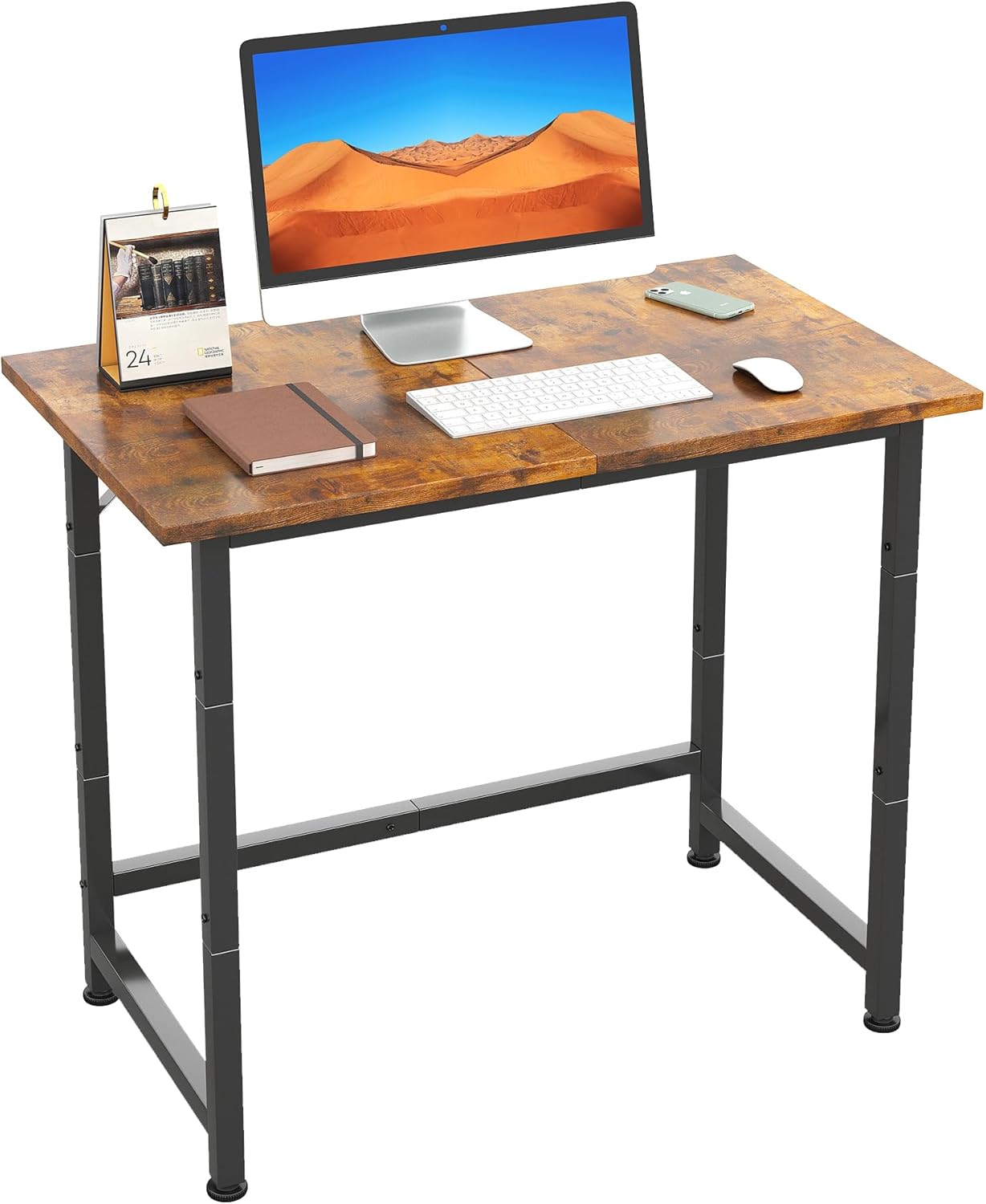COTUBLR Small Desk, 24 Inch Small Computer Desk for Spaces, Compact Tiny Mini Simple Desk Table for Bedroom Home Office Writing Work Study Kids Student Teacher, Bonus Mousepad, White