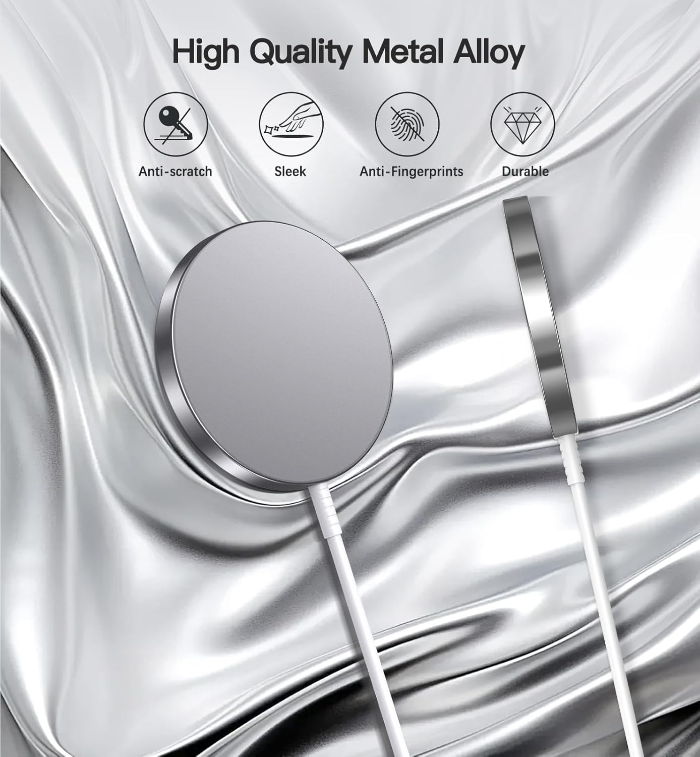 Magnetic Wireless Charger 15W Fast Mag Safe Charger for Cell iPhone 17 Pro Max/17 Pro/17 Air/17/16/15/14/13/12 Series 2 Pack Charging Pad for AirPods 3/2/Pro 2/Pro Original Replacement