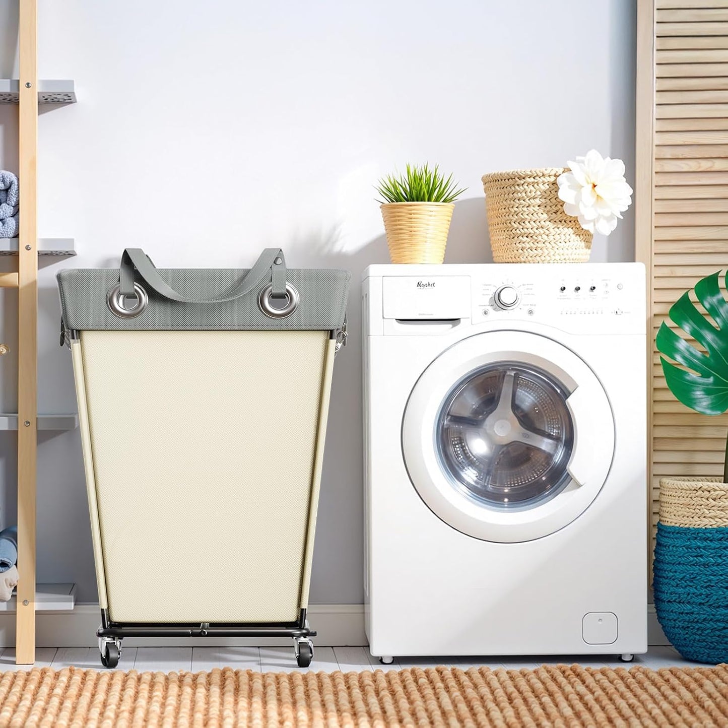 HILIUS Laundry Hamper with Wheels 210L Large Hamper Rolling Laundry Basket