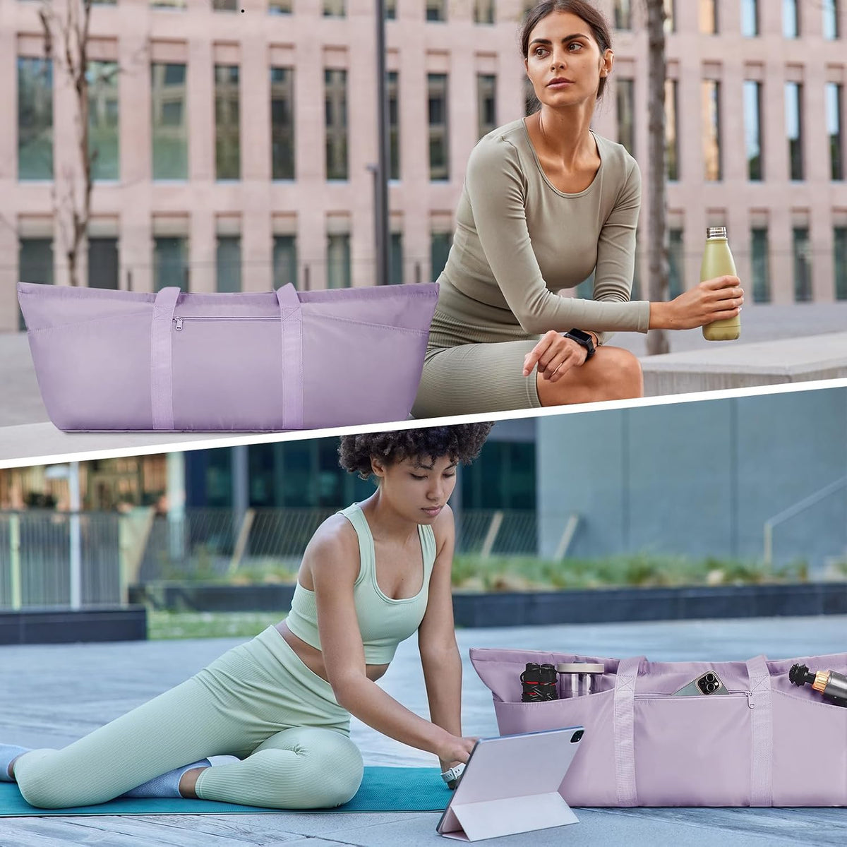 sportsnew Large Yoga Mat Bag Trolley Sleeve Gym Carrier Shoe Bag Wet Pocket