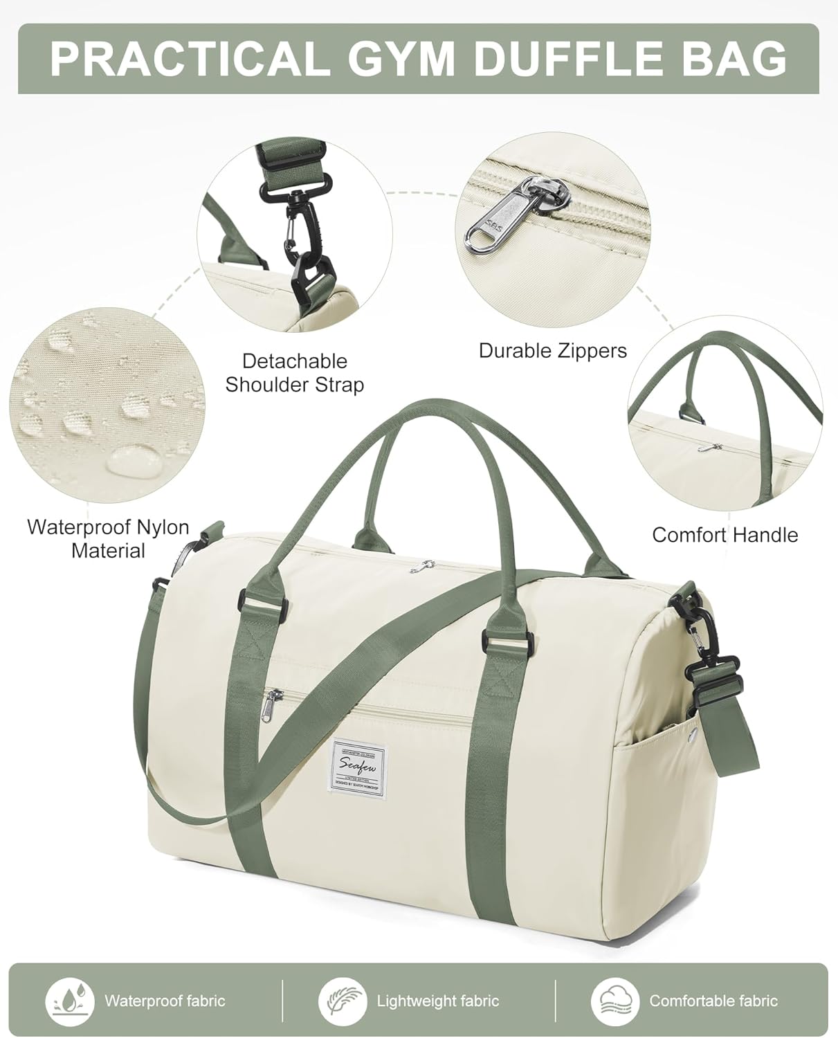 Gym Bag Womens Mens with Shoes Compartment and Wet Pocket Travel Duffel Bag for Women for Plane Sport Gym Tote Bags Swimming Yoga Waterproof Weekend Overnight Carry on Bag Hospital Holdalls