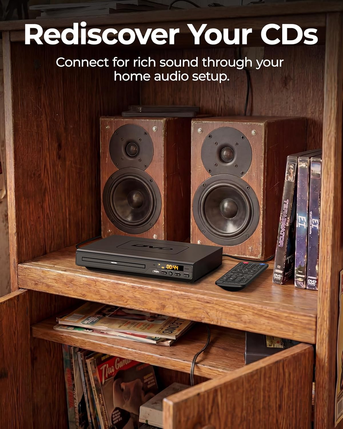 ELECTCOM PRO Region-Free DVD Player for TV: Plays Regions 0-6 & Multi Formats - Designed for Collectors & Vintage Movie Collections - HDMI/RCA Compact DVD/CD Player for Smart TV, Home Stereo & RV