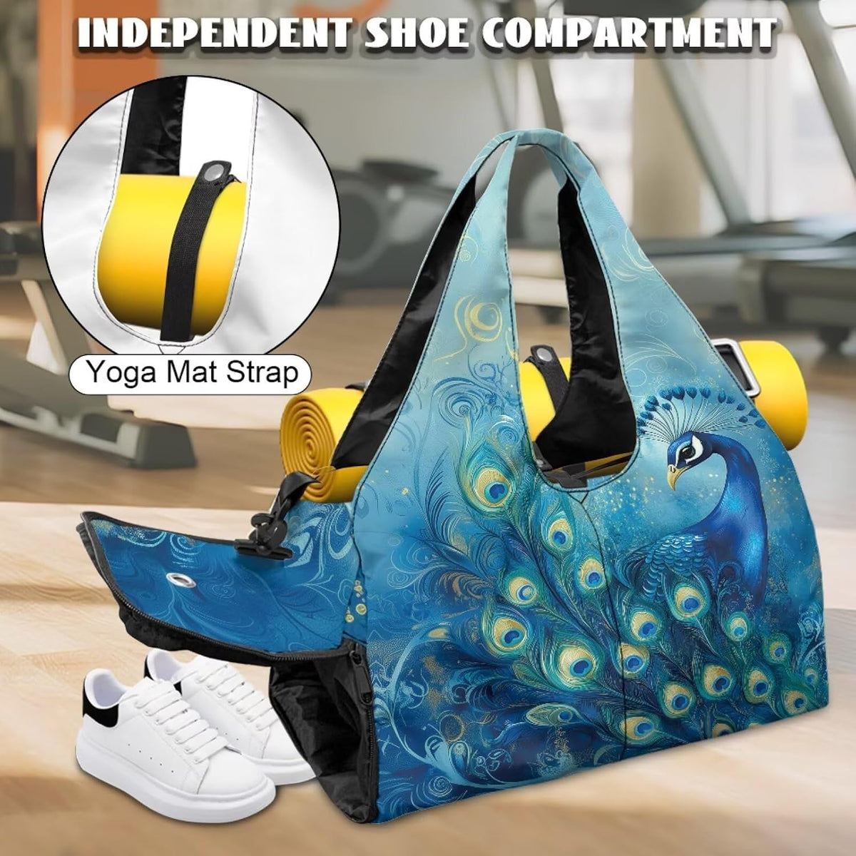 Yoga Mat Bag for Men Women Canvas Yoga Mat Carrier Take In Out Mat Easily for Beach Swim Bags Pool Sports Gym