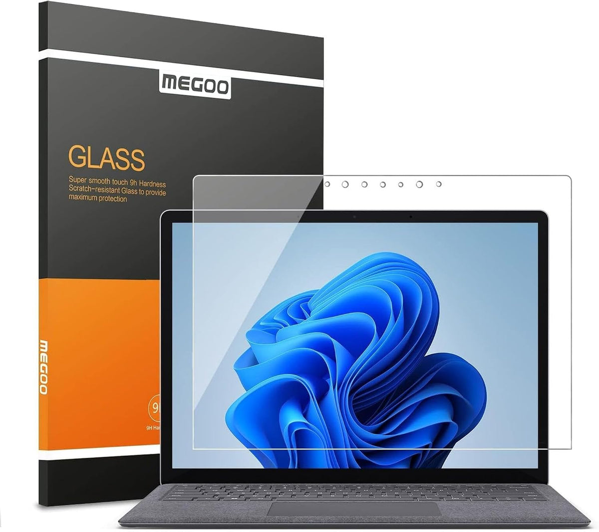 Megoo Screen Protector for Microsoft Surface Laptop 6/5/4/3 (15 inch), Tempered Glass/Anti Shatter/Anti scratch/Smudge Resistant/HD Clear, Support Surface Pen