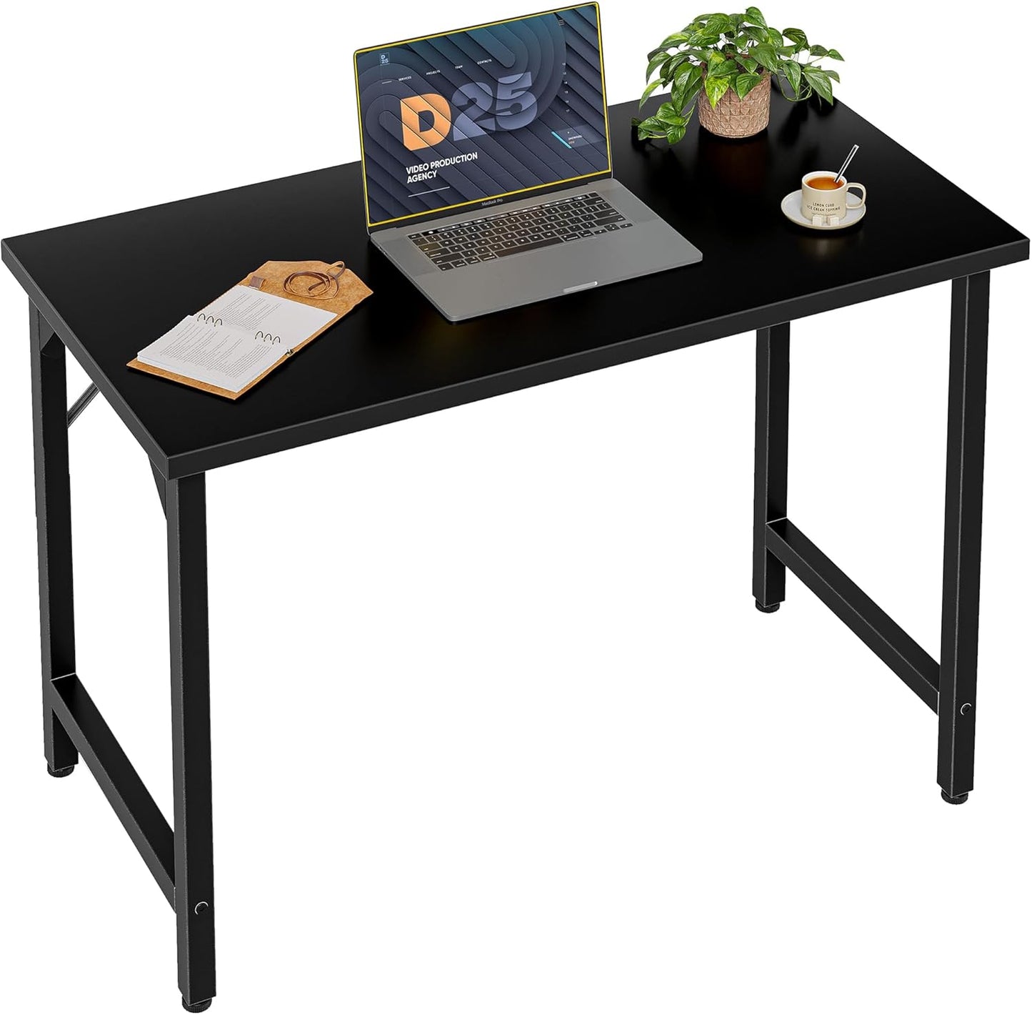 Grandder 32 inch Computer Desk, Small Home Office Desk Study Writing Kid Table for Small Spaces, Simple PC Work Desk, Adjustable Feet, Rustic Brown