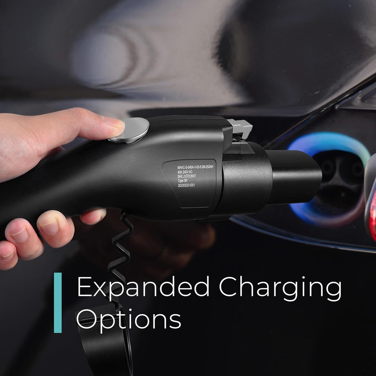 Lectron J1772 to Tesla Adapter 80 Amp (240V) - EV Charging Adapter Compatible with Tesla Model S/3/X/Y/Cybertruck and All Electric Vehicles in the NACS Alliance (Black)