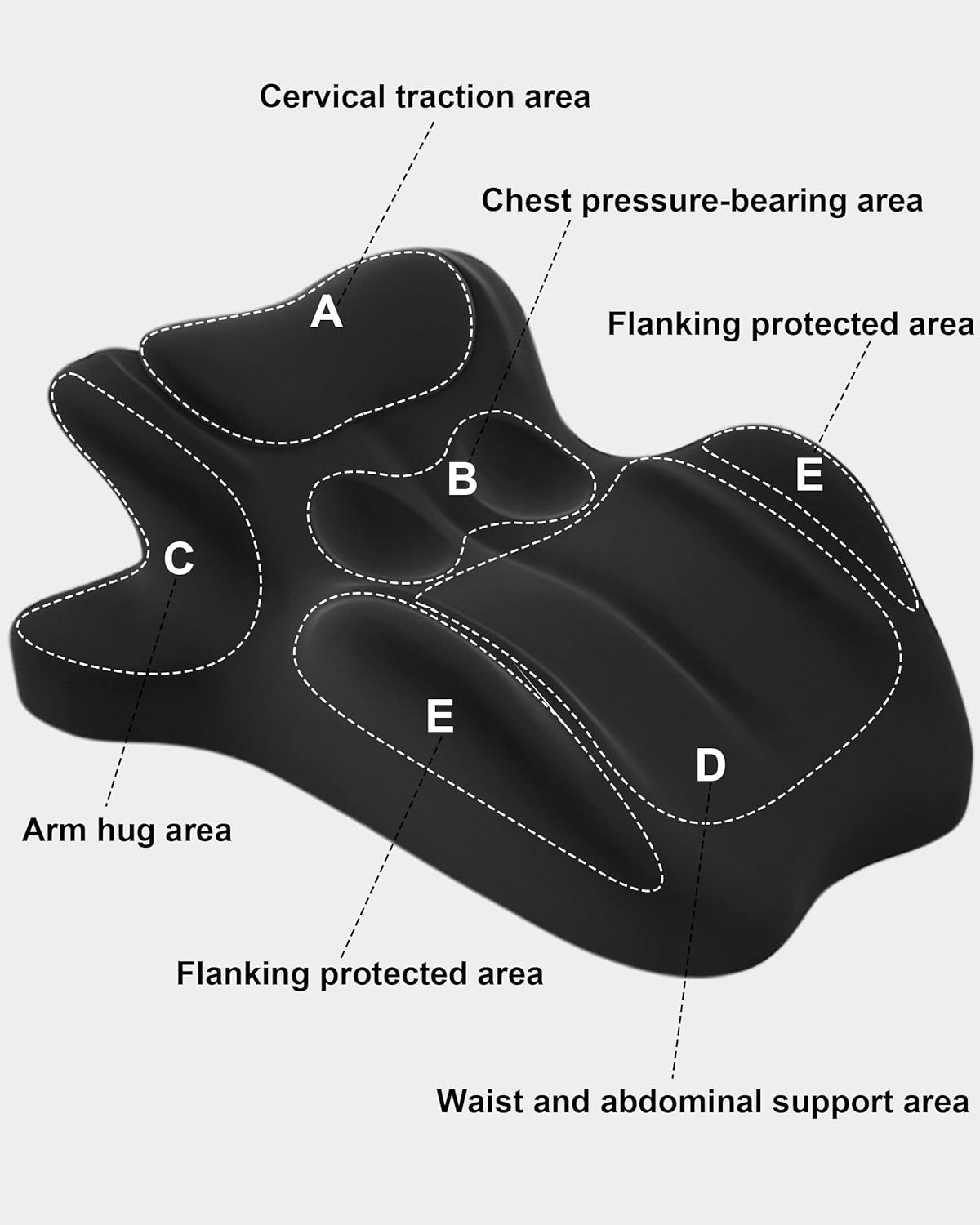 Ergonomic Memory Foam Wedge Pillow, 27° Angled Support for Neck and Waist, Multi-Position Support Pillow - Black (Plus Size 25.5 * 21.5 * 11.8 inch)
