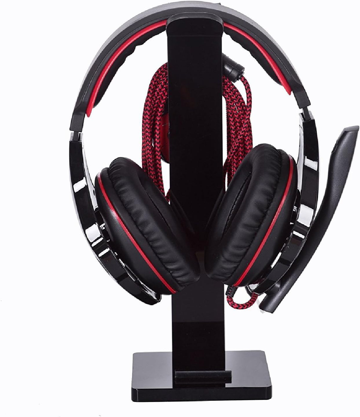 Headphone Stand Gaming Headset Holder For Desk Cable Organizer & Cellphone Stand for All Headphones Size headphone Holder Set Gaming PC Accessories Gaming Station – Black