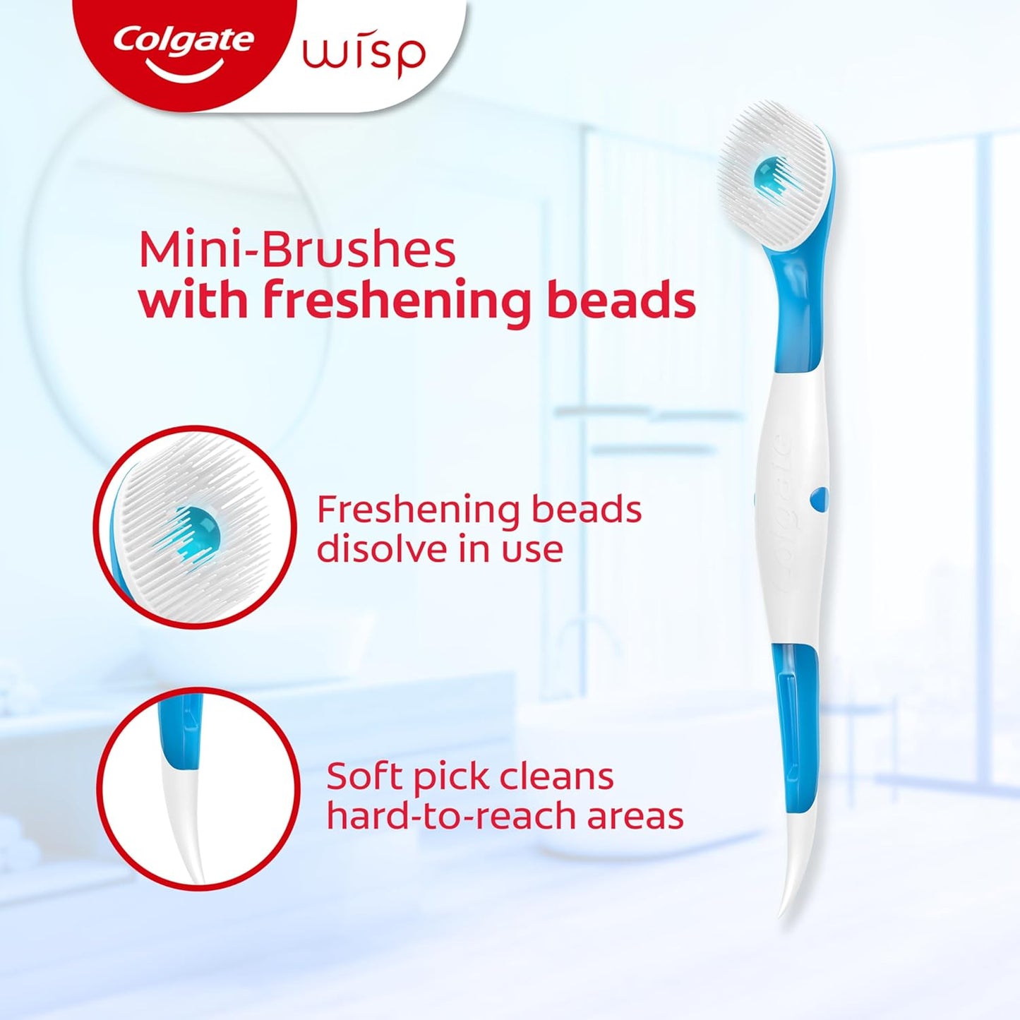 Colgate Max Fresh Wisp Disposable Mini Travel Toothbrushes, Peppermint, 24 Count (Pack of 4)