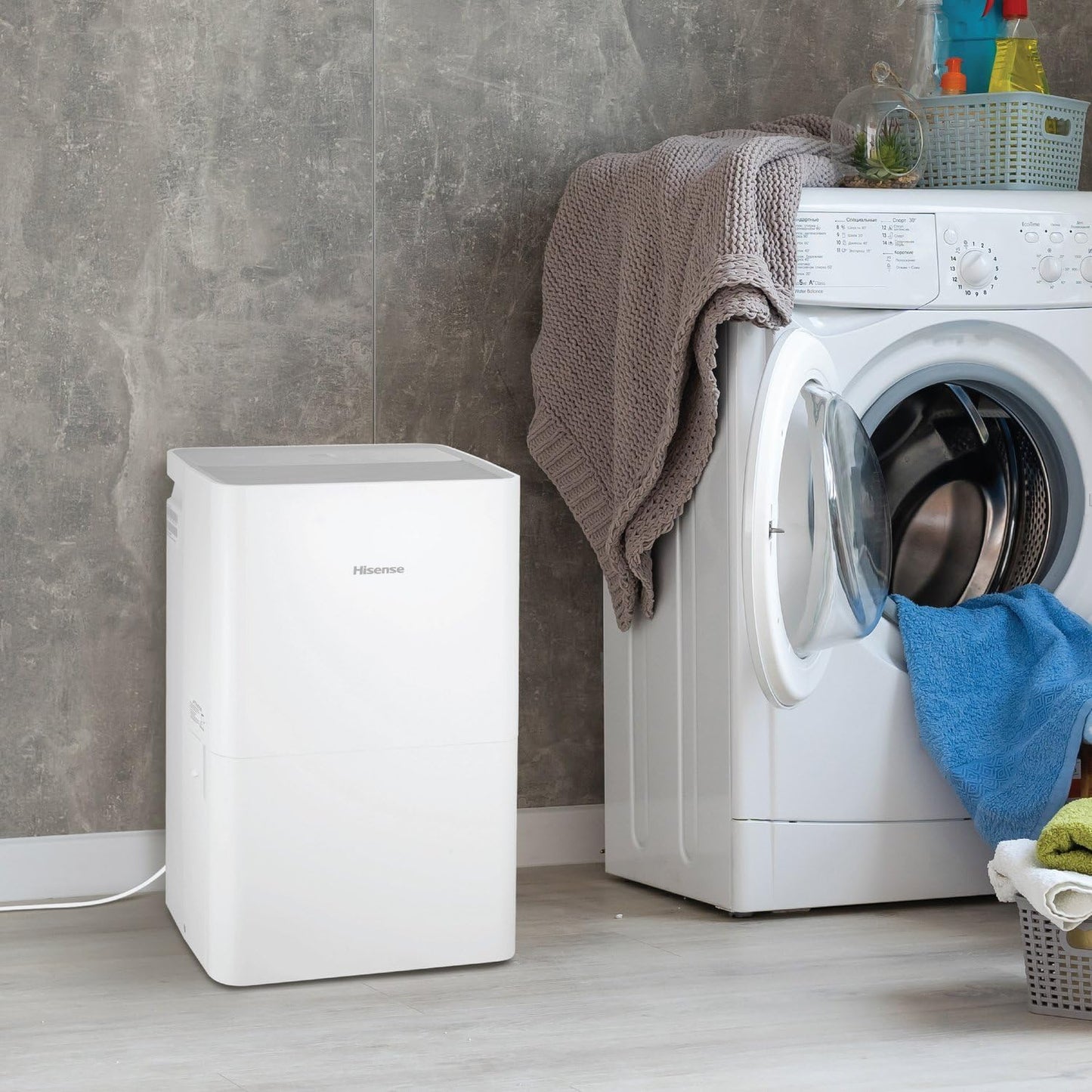 Hisense 50 Pint Portable Dehumidifier, Energy Efficient Quiet Humidity Absorber Moisture Extractor for Bathroom Bedroom Garage Attic Large Home House Crawl Space Closet