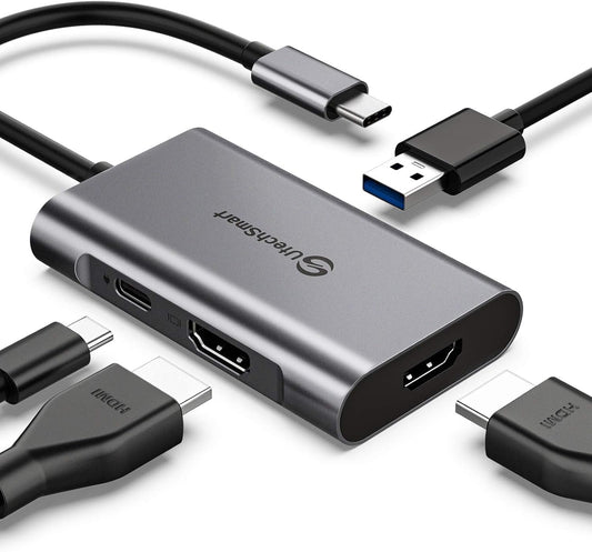 USB C to Dual HDMI Adapter, UtechSmart USB C Hub to HDMI,4 in 1 USB C Hub
