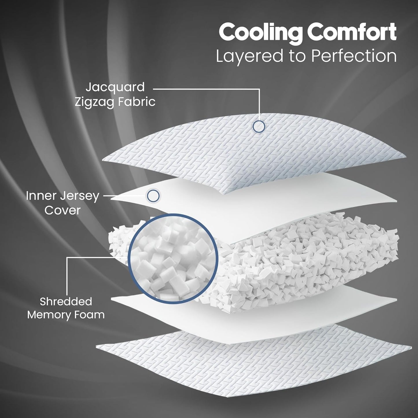 Utopia Bedding Shredded Memory Foam Pillows (Queen), Cooling Adjustable Bed Pillows for Sleeping with Washable Pillow Case, Back, Stomach and Side Sleeper Pillow, Plush and Supportive (1 Pack)