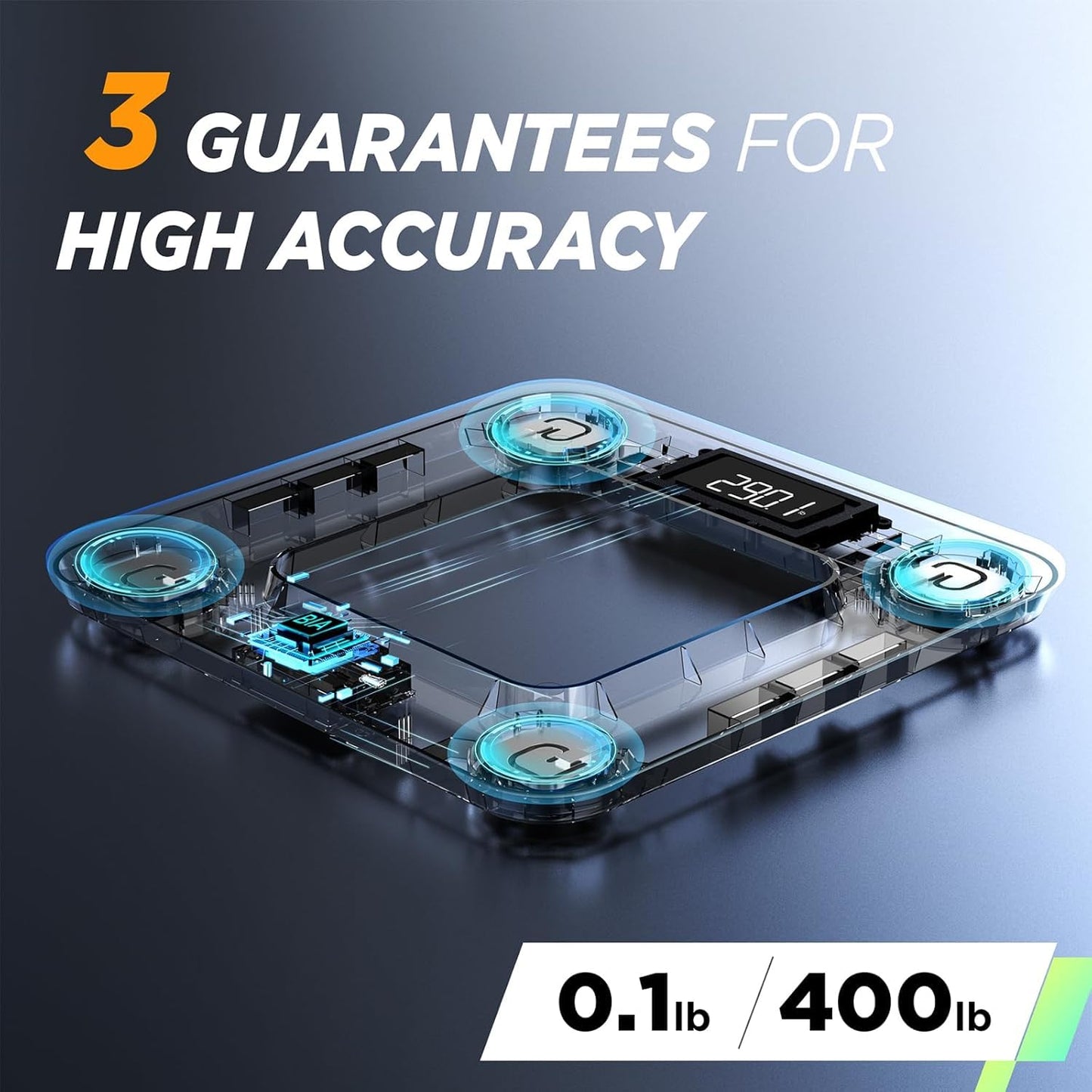 Scale for Body Weight and Fat Percentage, RunSTAR Digital Accurate Bathroom Smart Scale with Large Display, FSA&HSA Eligible 13 Body Composition Analyzer Sync App