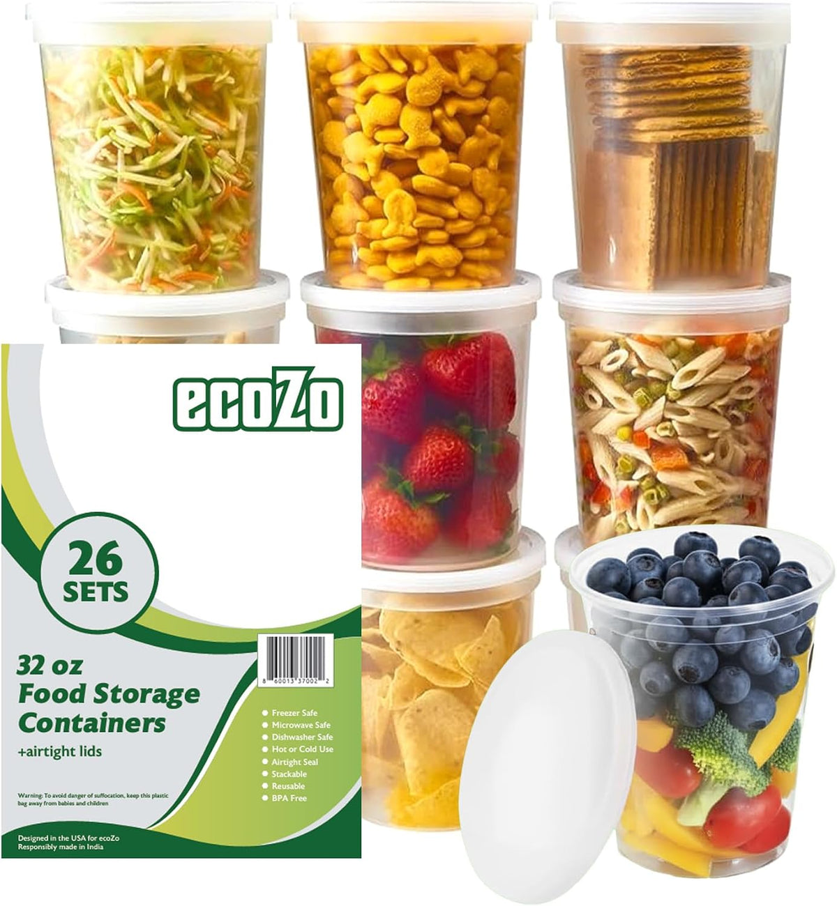 16 oz. Food Storage Containers with Lids [50 Sets] - Soup, Slime, Ice Cream, Freezer Meal Prep Containers | Microwave/Freezer/Dishwasher Safe | BPA Free | Leak-Proof