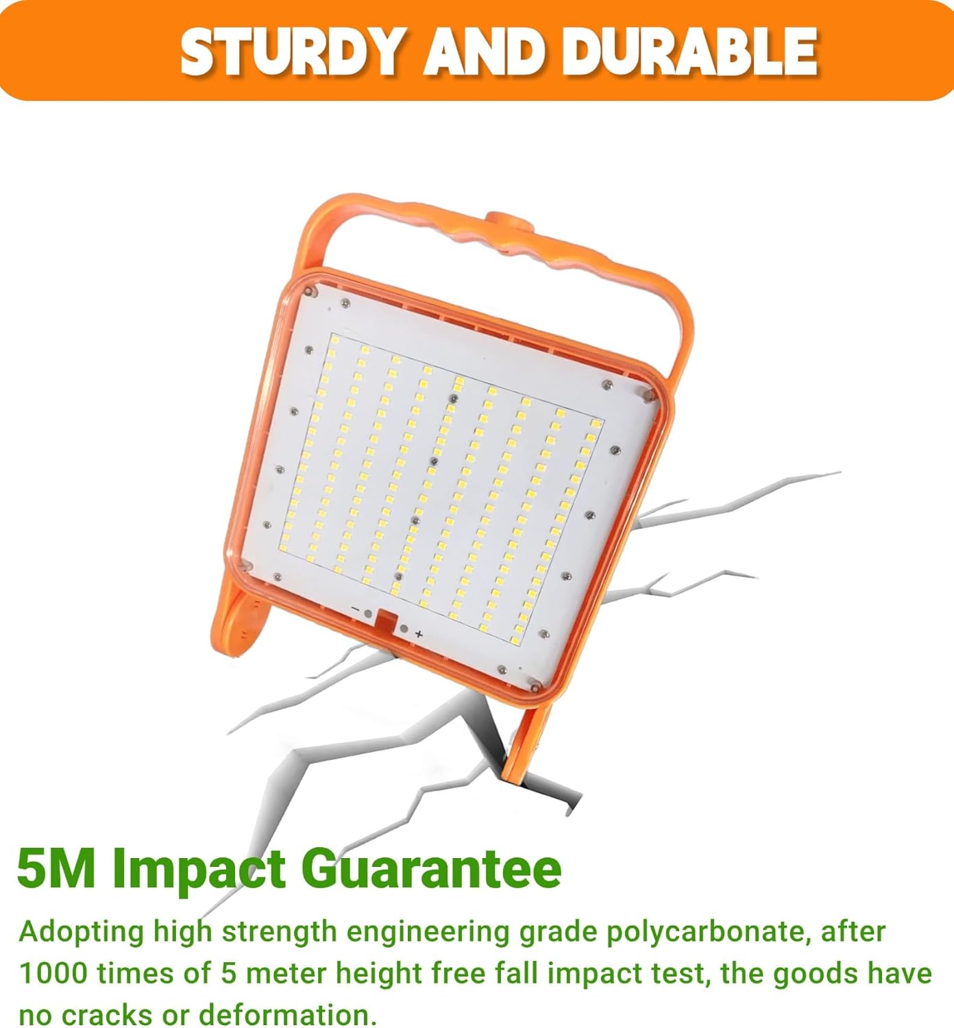 2-Pack 50W Super Bright LED Work Light - 8,000LM (500W Equivalent), IP65 Waterproof, 10ft Heavy Duty Cord, 5000K Daylight, Adjustable Flood Lights for Workshop, Garage, Construction Site