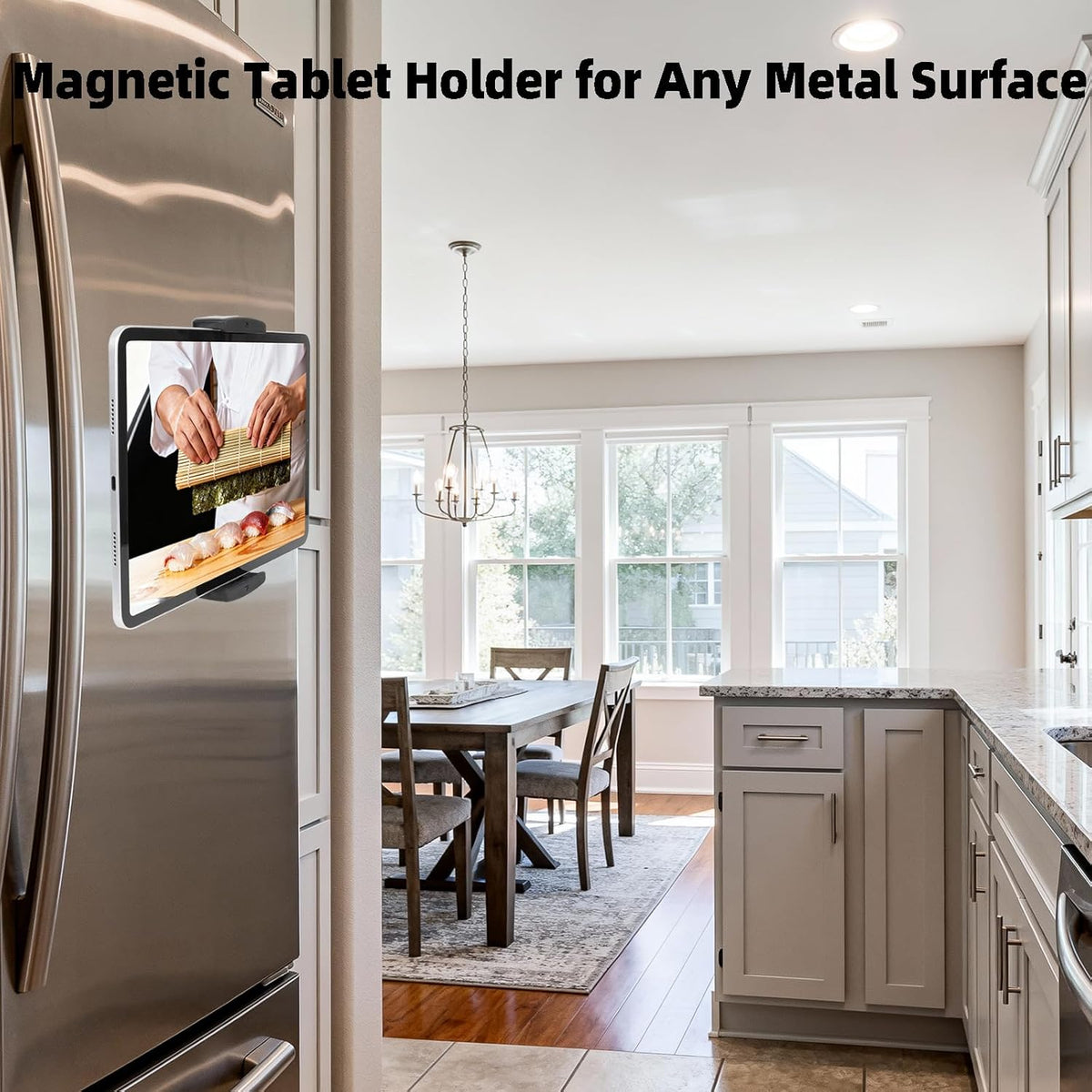 Magnetic Tablet Holder for iPad, 360° Rotation Heavy Duty Magnet Tablet Mount for Gym/Warehouse/Fridges/Metal Surface, Compatible with Devices from 4.7 to 13 inch Tablets & Phones