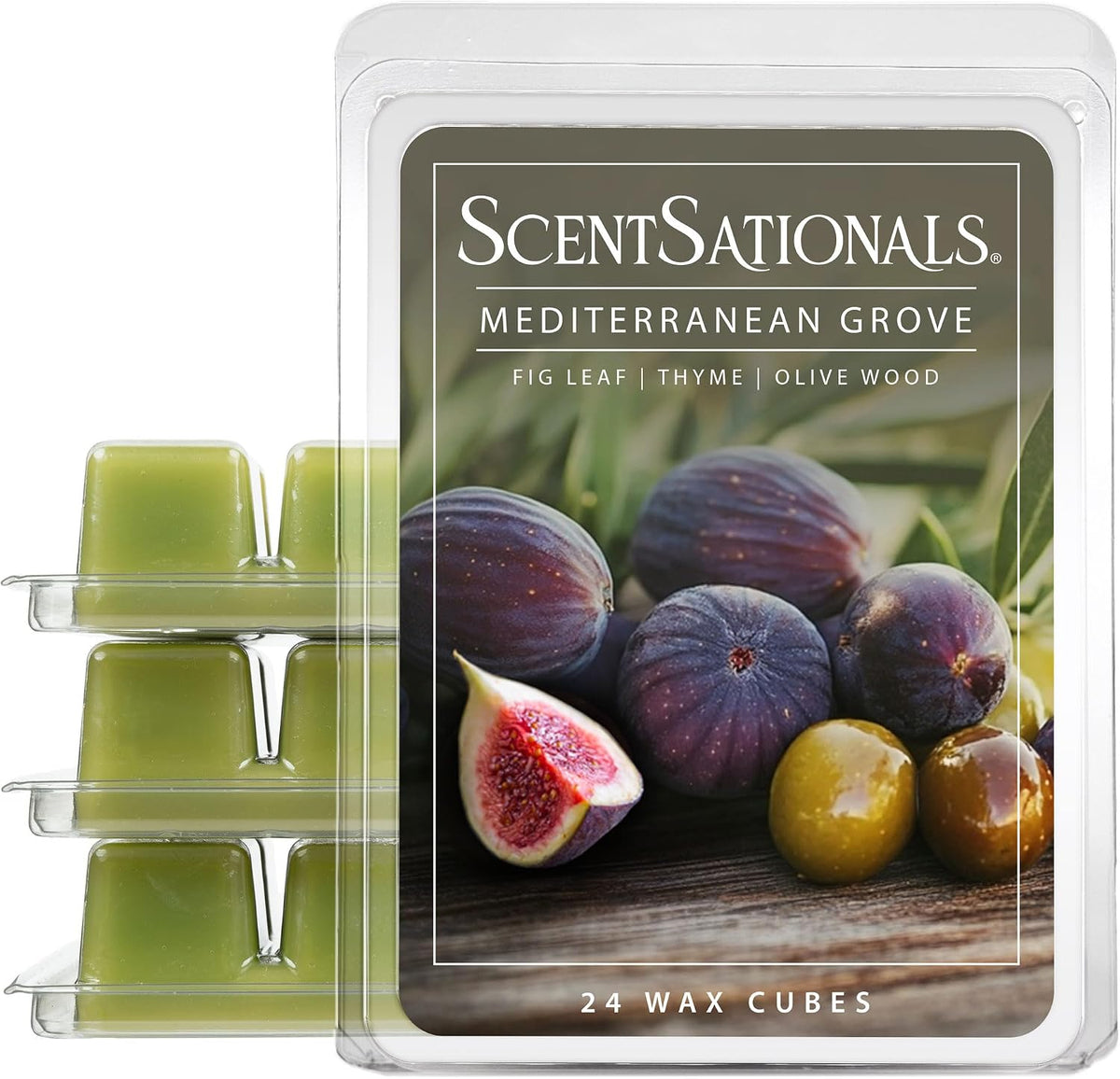 Scentsationals Mediterranean Grove, Fig Leaf Scent Wax Melts 10oz(24 Cubes)